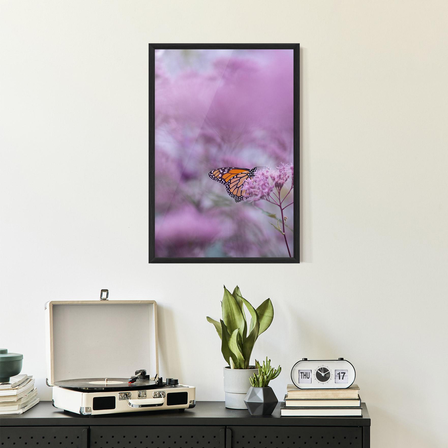 Plakat w Ramie Purple Flower Butterfly mockup 2