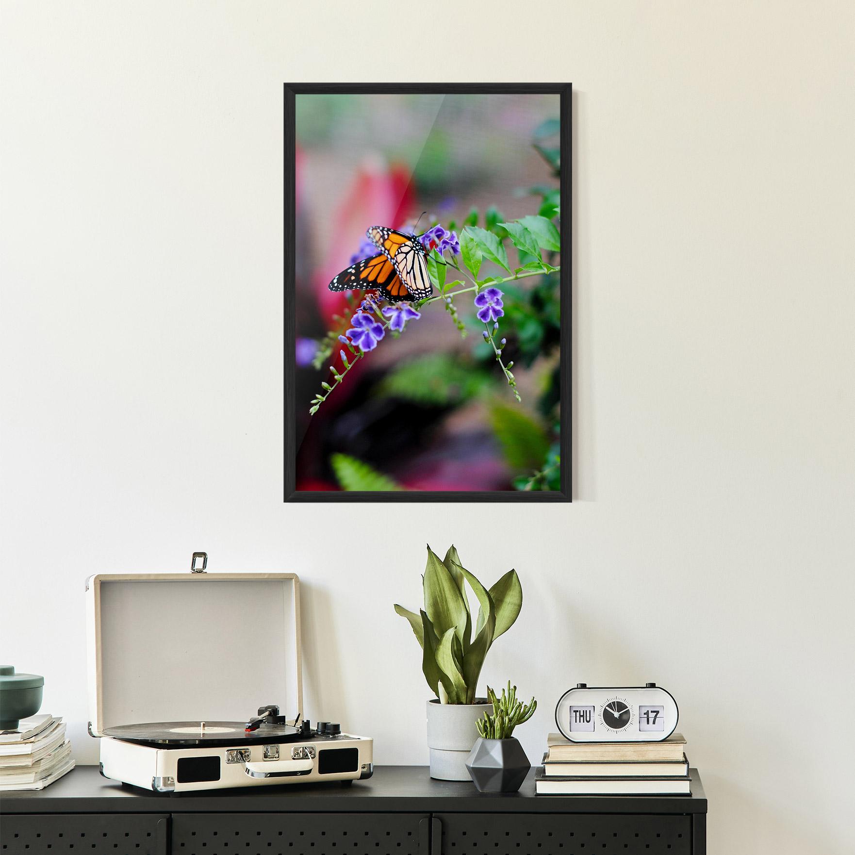 Plakat w Ramie Strong Orange Butterfly mockup 2