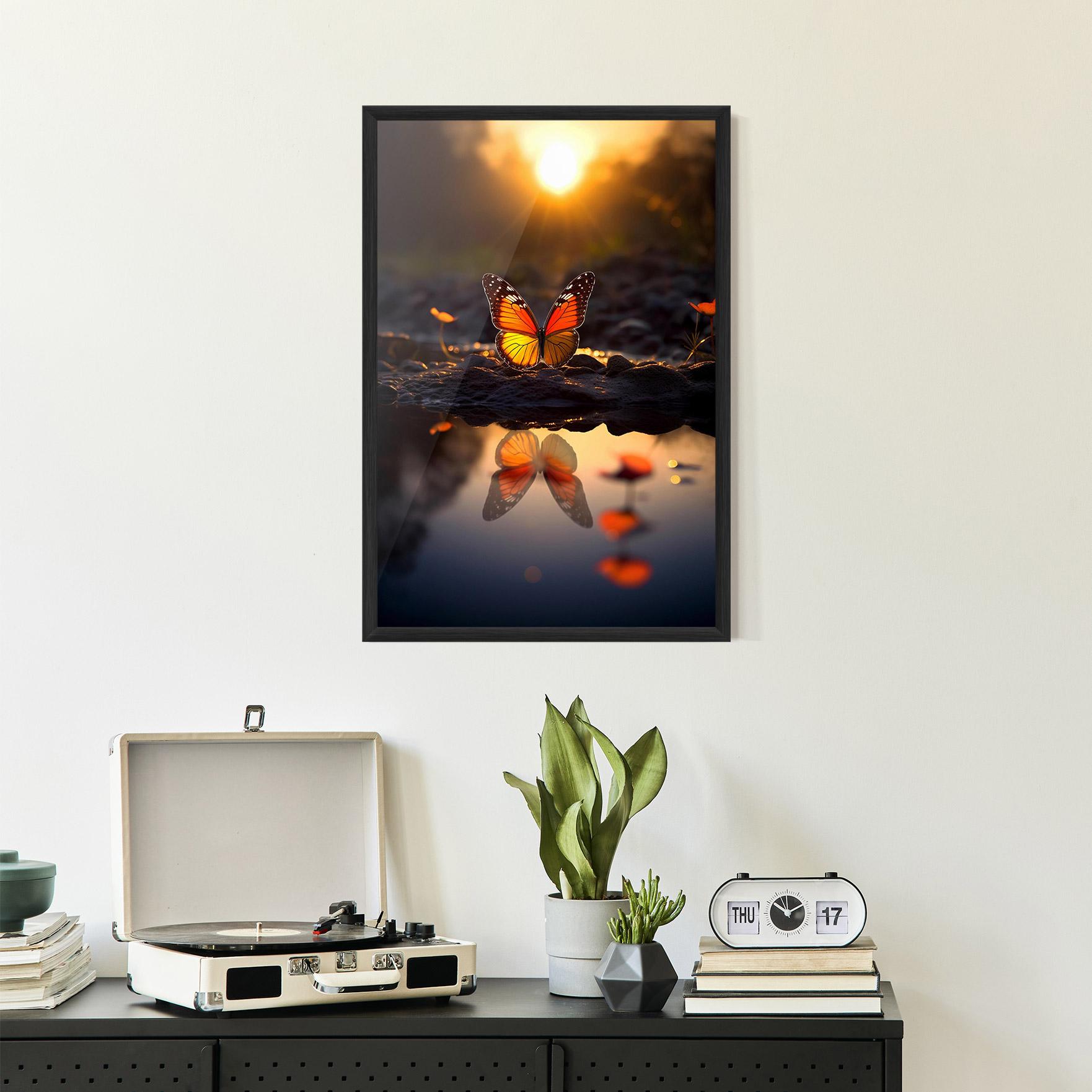 Plakat w Ramie Sun Water Butterfly mockup 2