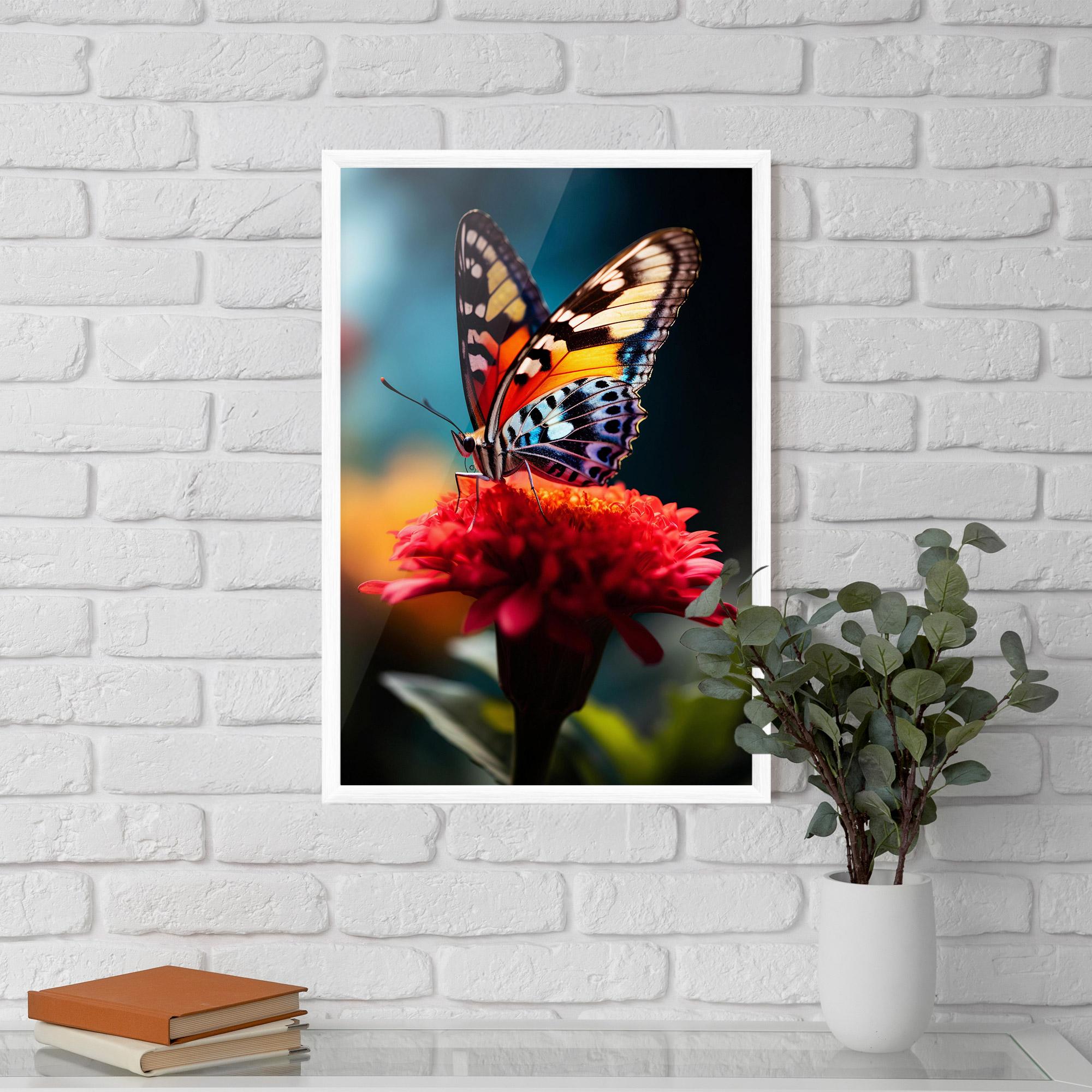 Plakat w Ramie Blue Yellow Butterfly mockup 5