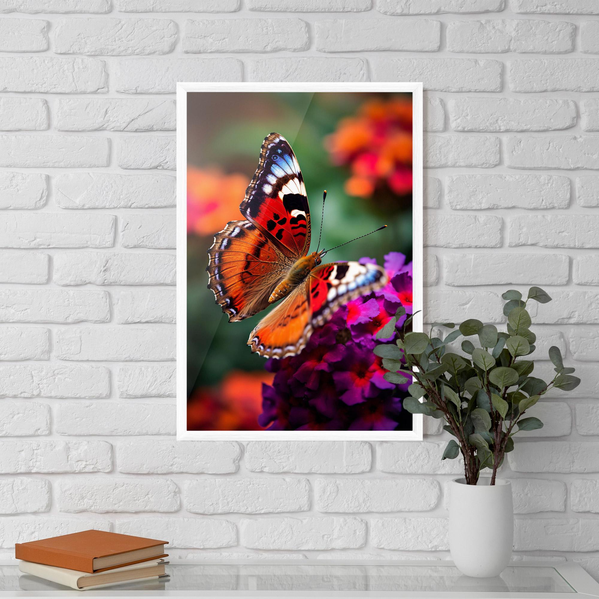 Plakat w Ramie Red Blue Butterfly mockup 5
