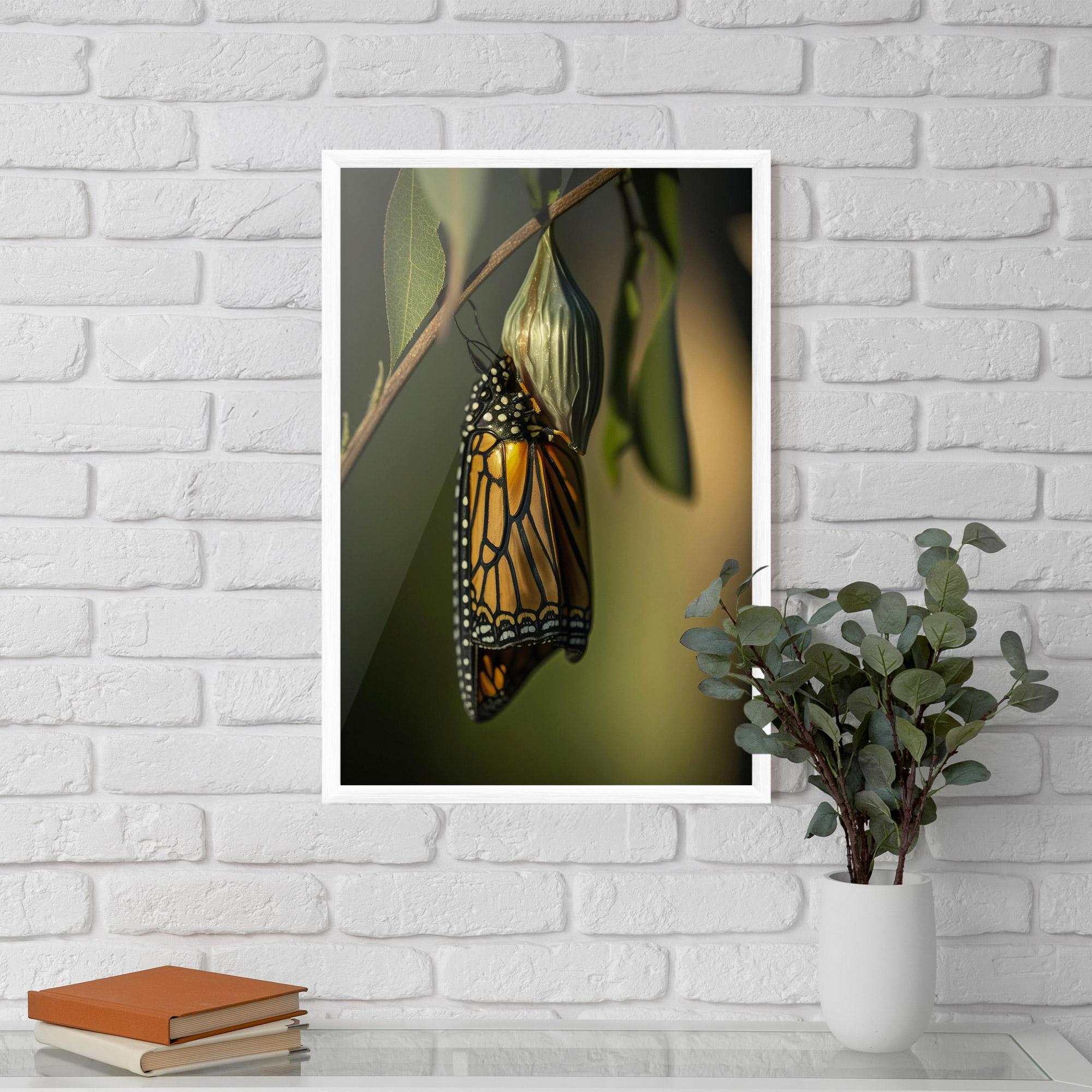 Plakat w Ramie Yellow Black Butterfly mockup 5