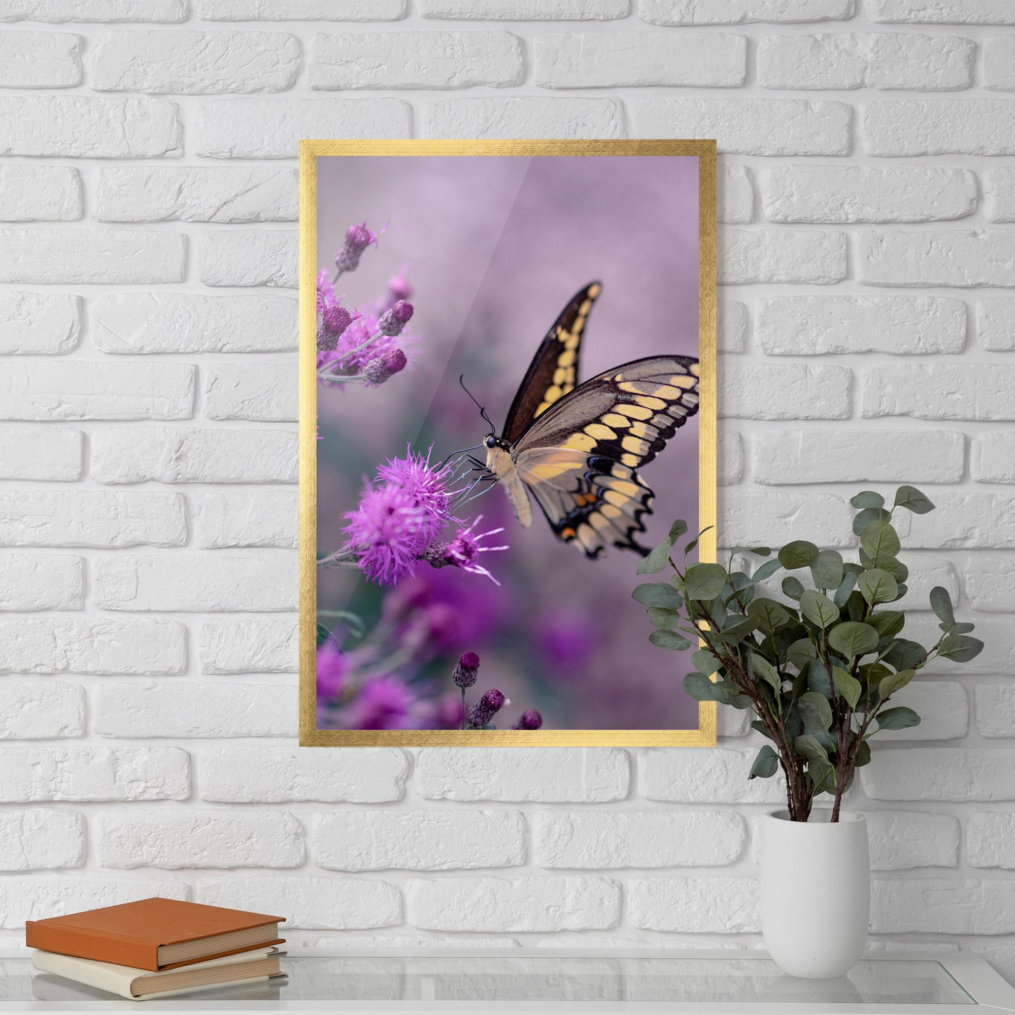 Plakat w Ramie Cream Black Butterfly mockup 5