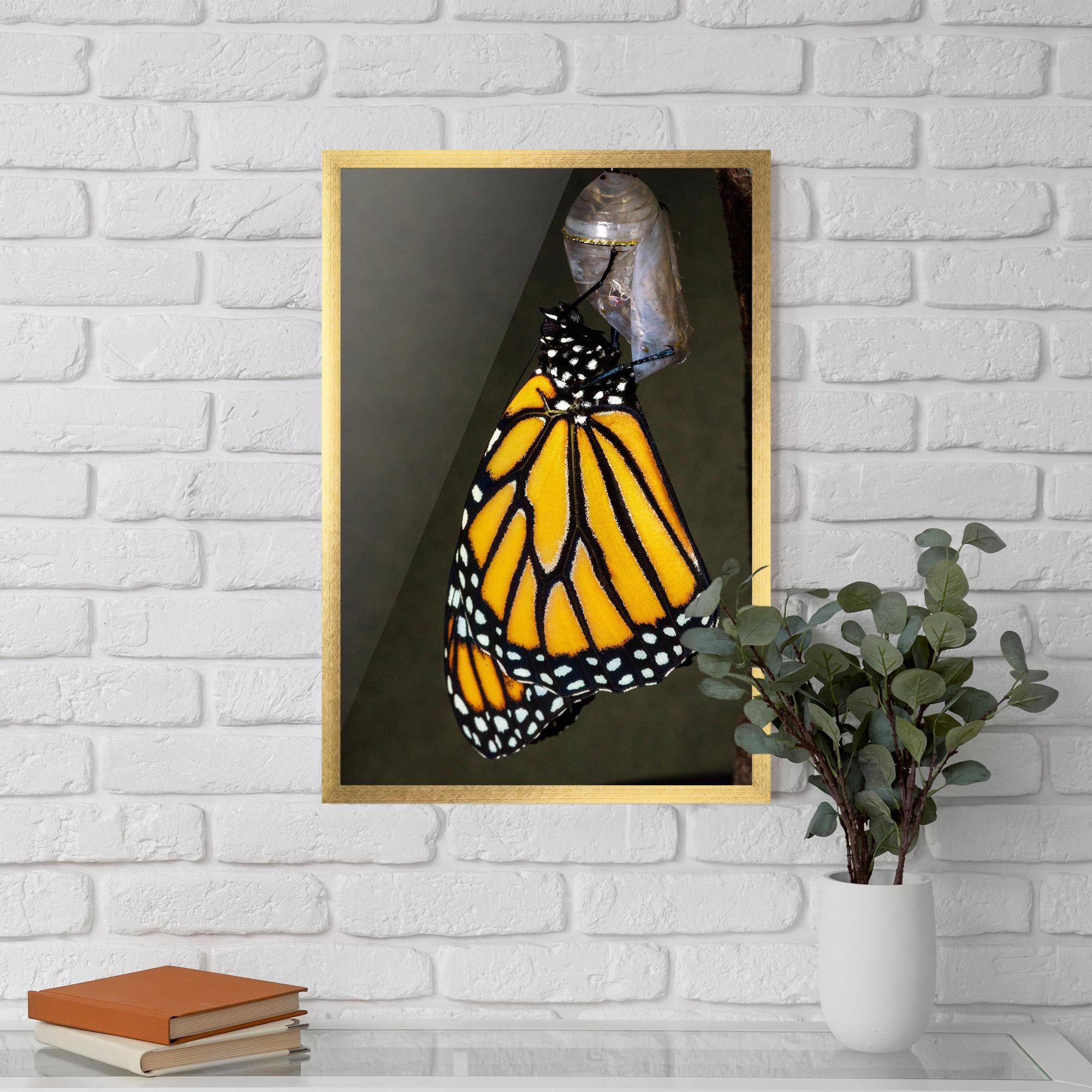 Plakat w Ramie Dark Yellow Butterfly mockup 5
