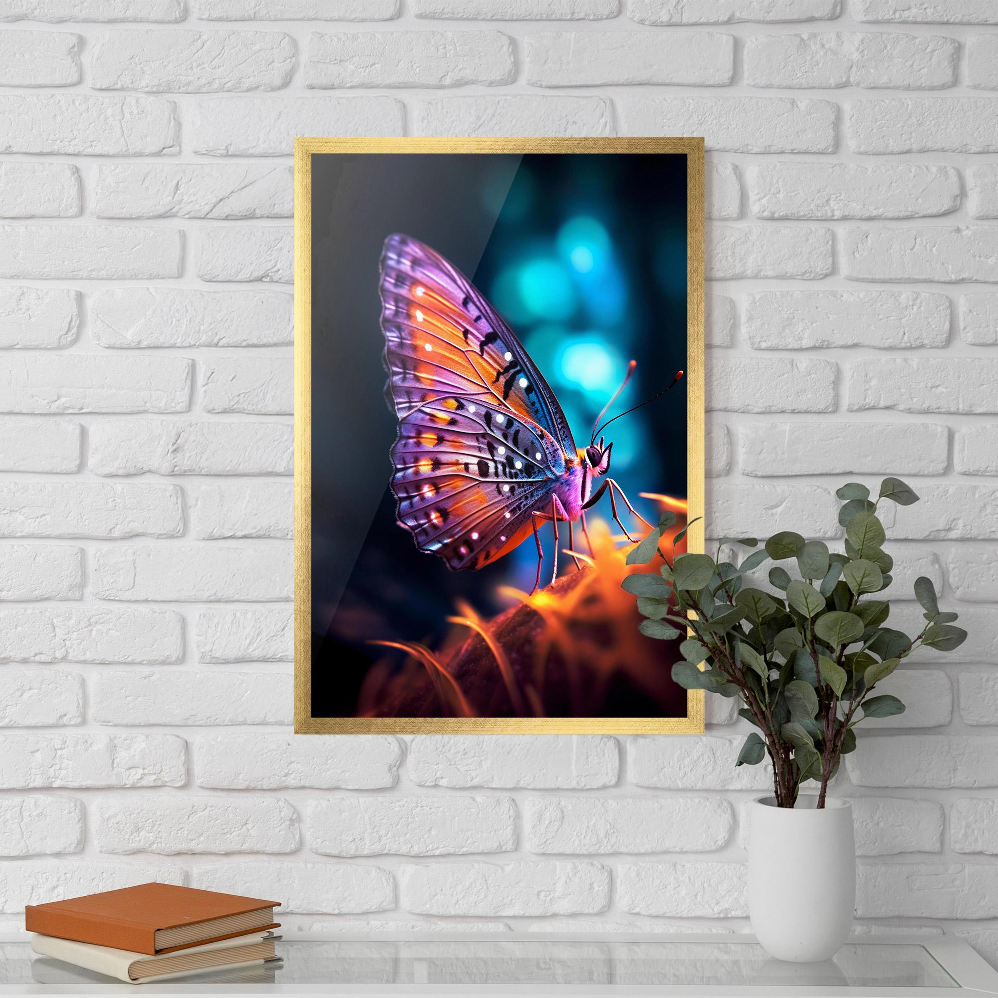Plakat w Ramie Purple Orange Butterfly mockup 5