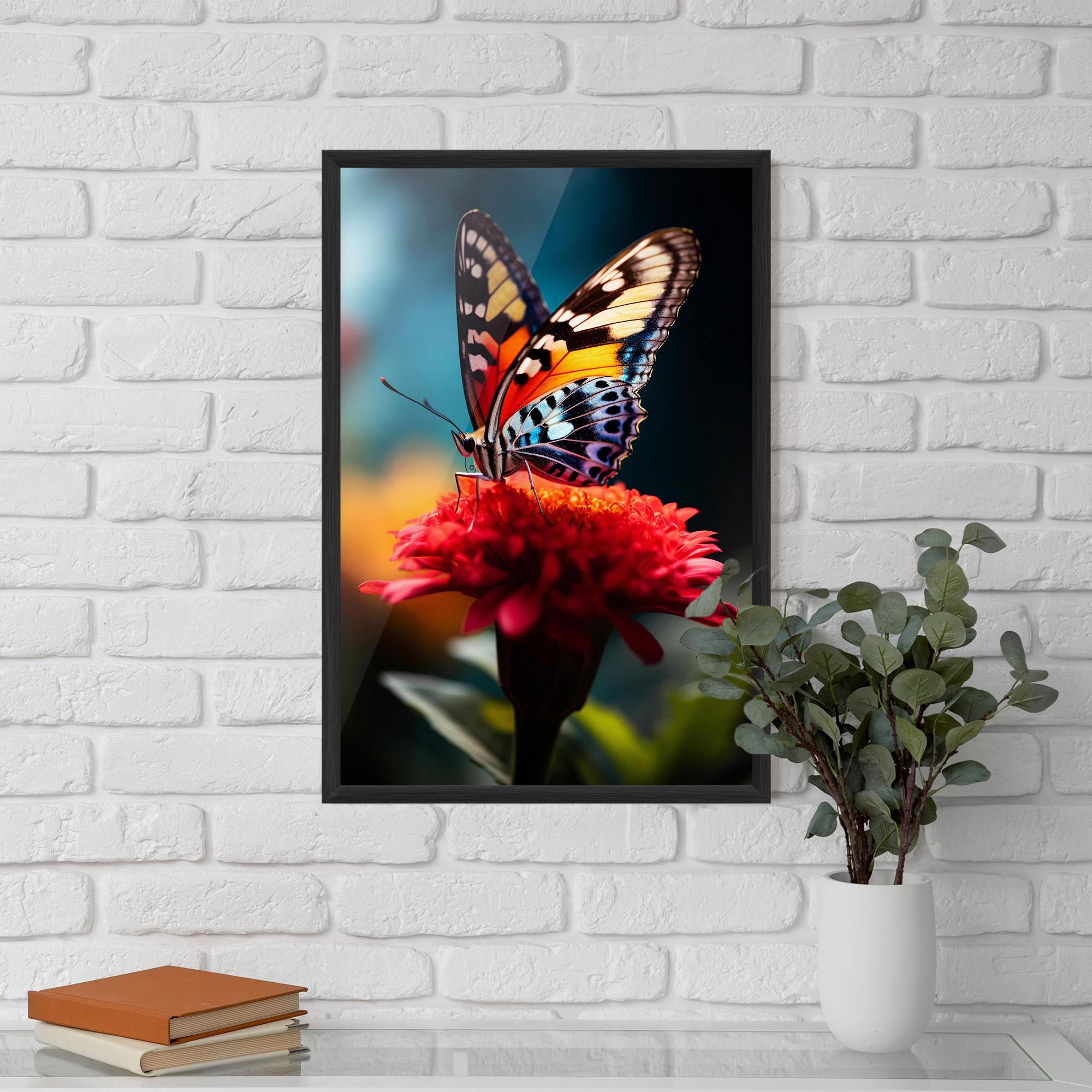 Plakat w Ramie Blue Yellow Butterfly mockup 5