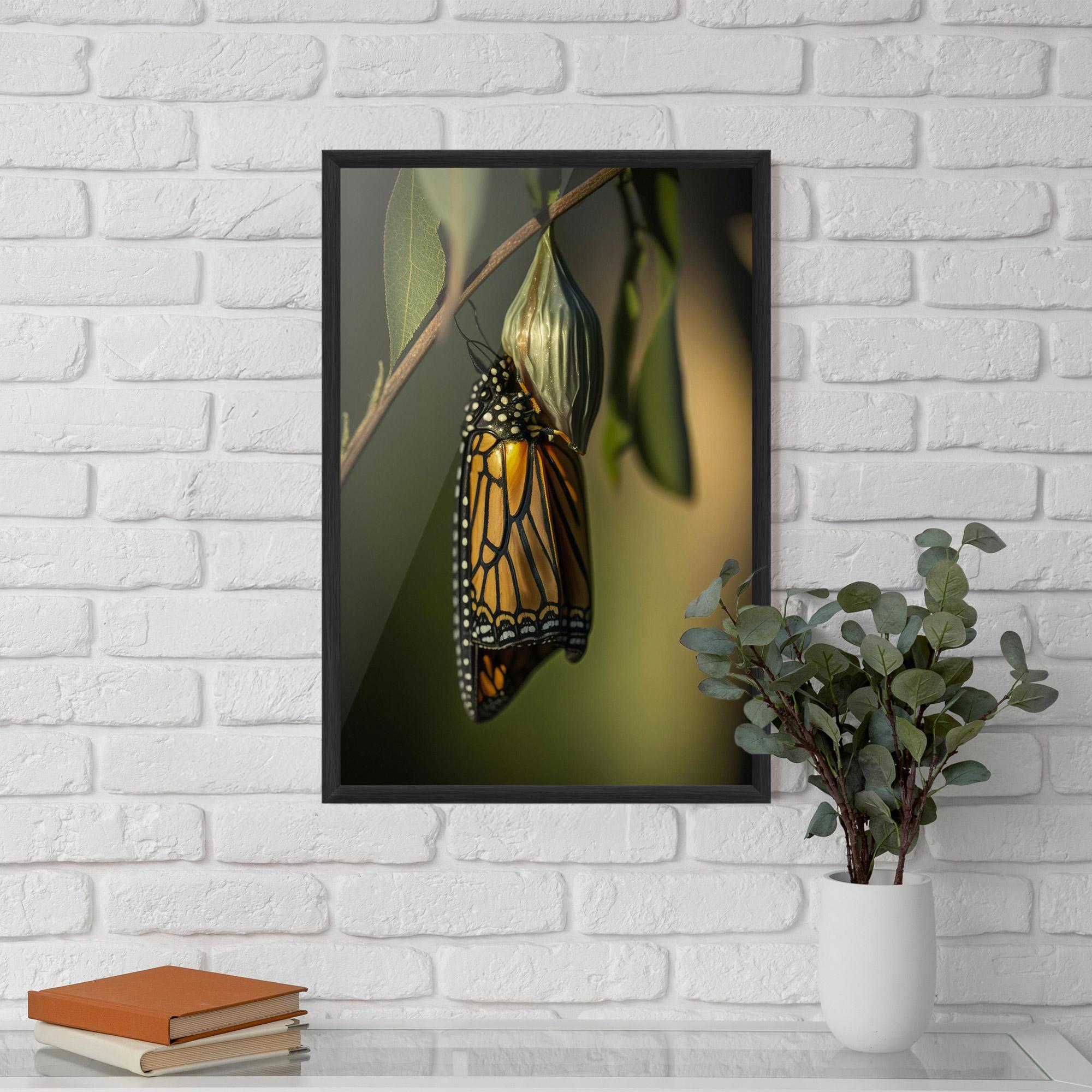 Plakat w Ramie Yellow Black Butterfly mockup 5