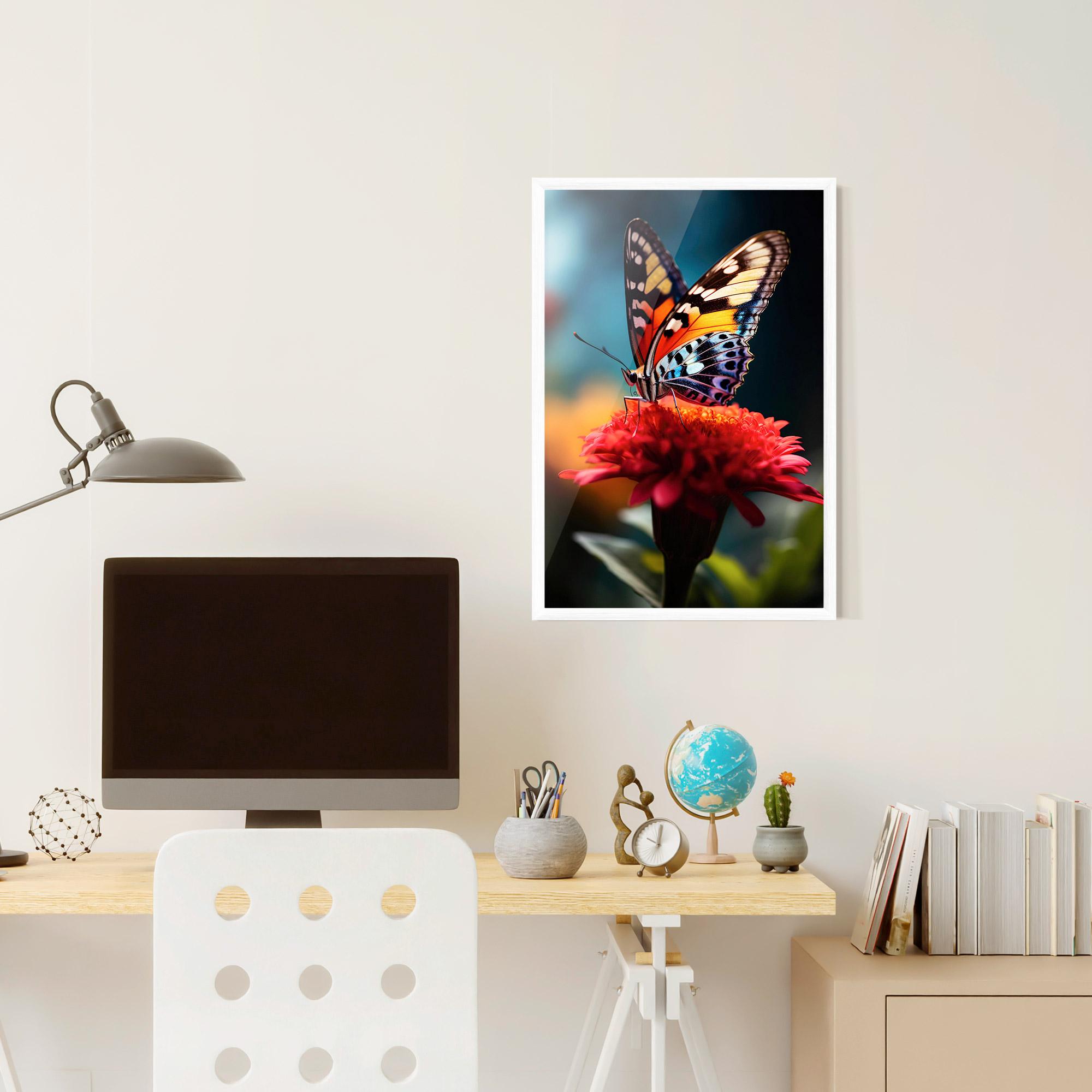 Plakat w Ramie Blue Yellow Butterfly mockup 6