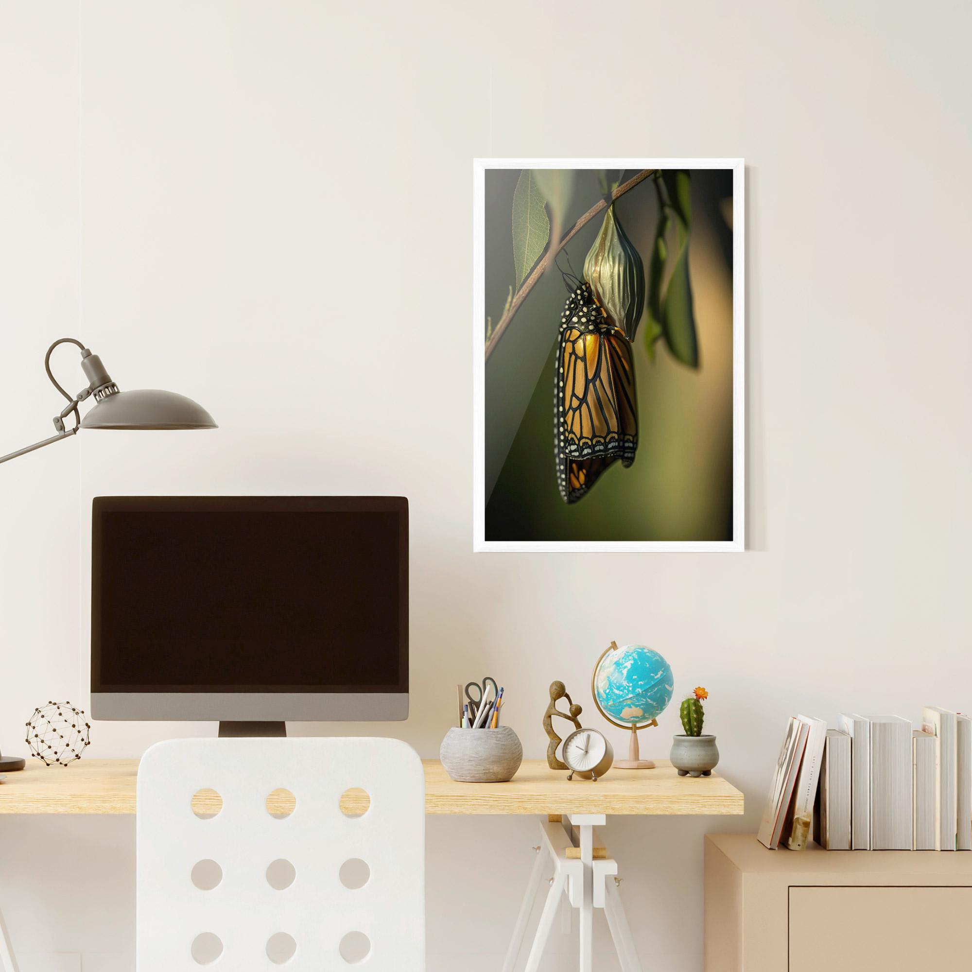Plakat w Ramie Yellow Black Butterfly mockup 6