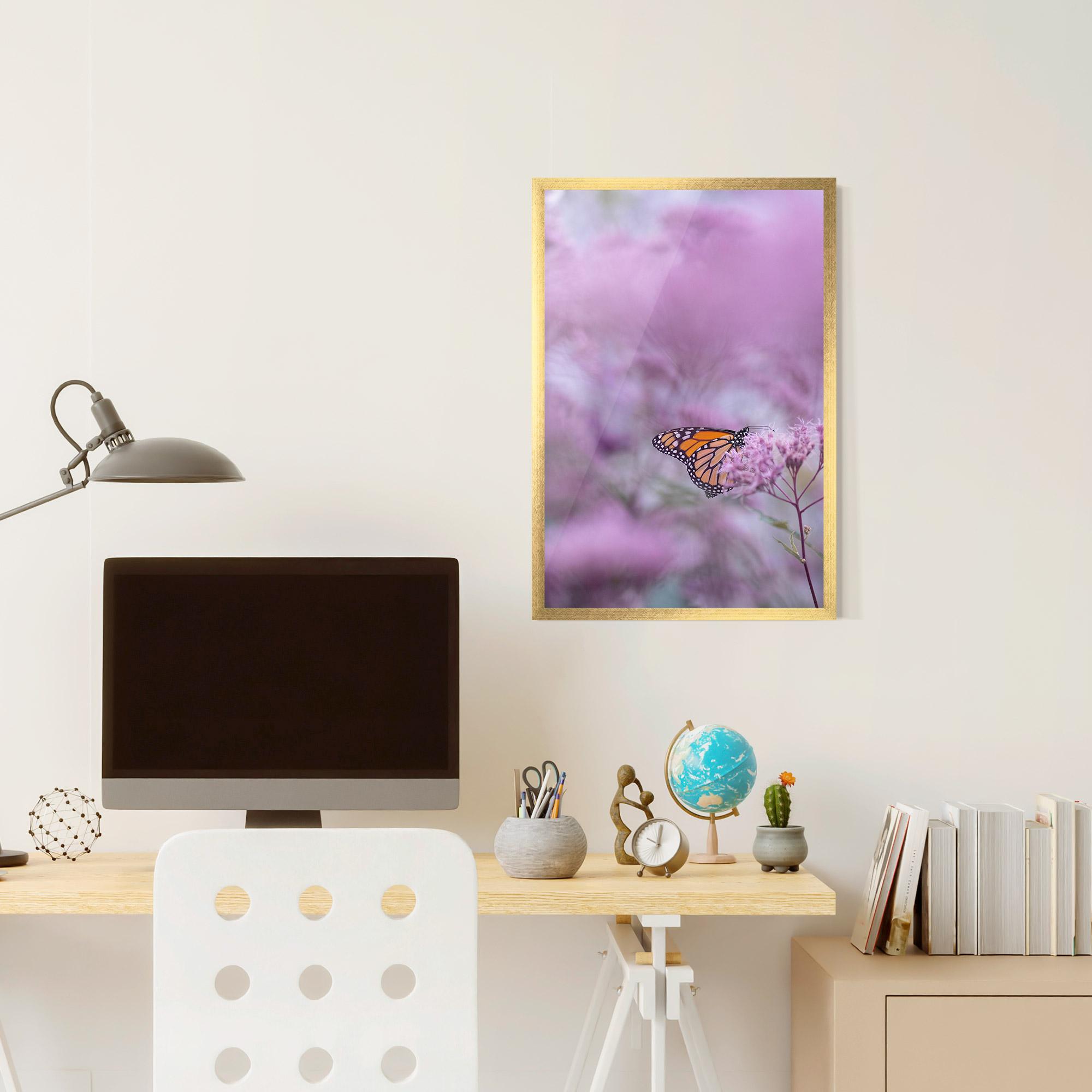 Plakat w Ramie Purple Flower Butterfly mockup 6