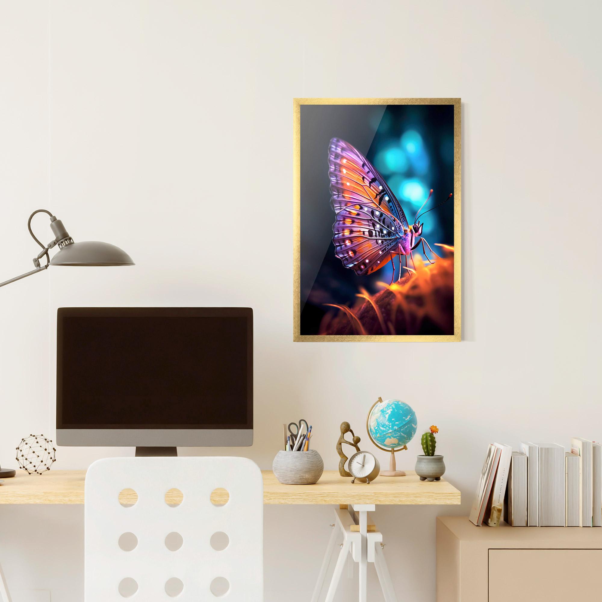 Plakat w Ramie Purple Orange Butterfly mockup 6