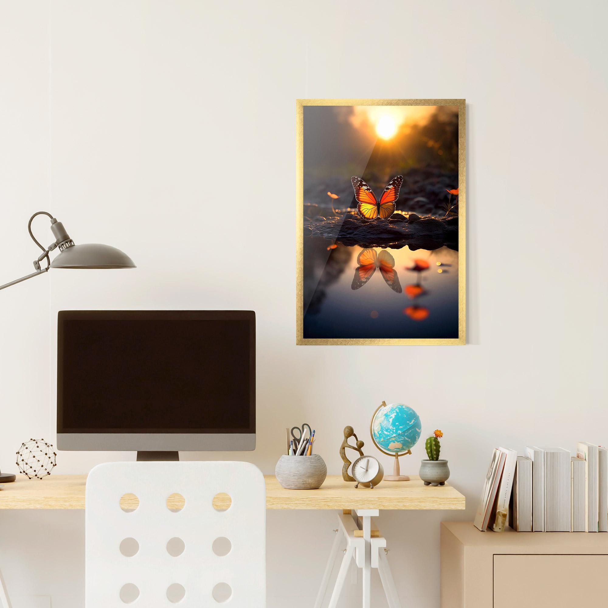 Plakat w Ramie Sun Water Butterfly mockup 6
