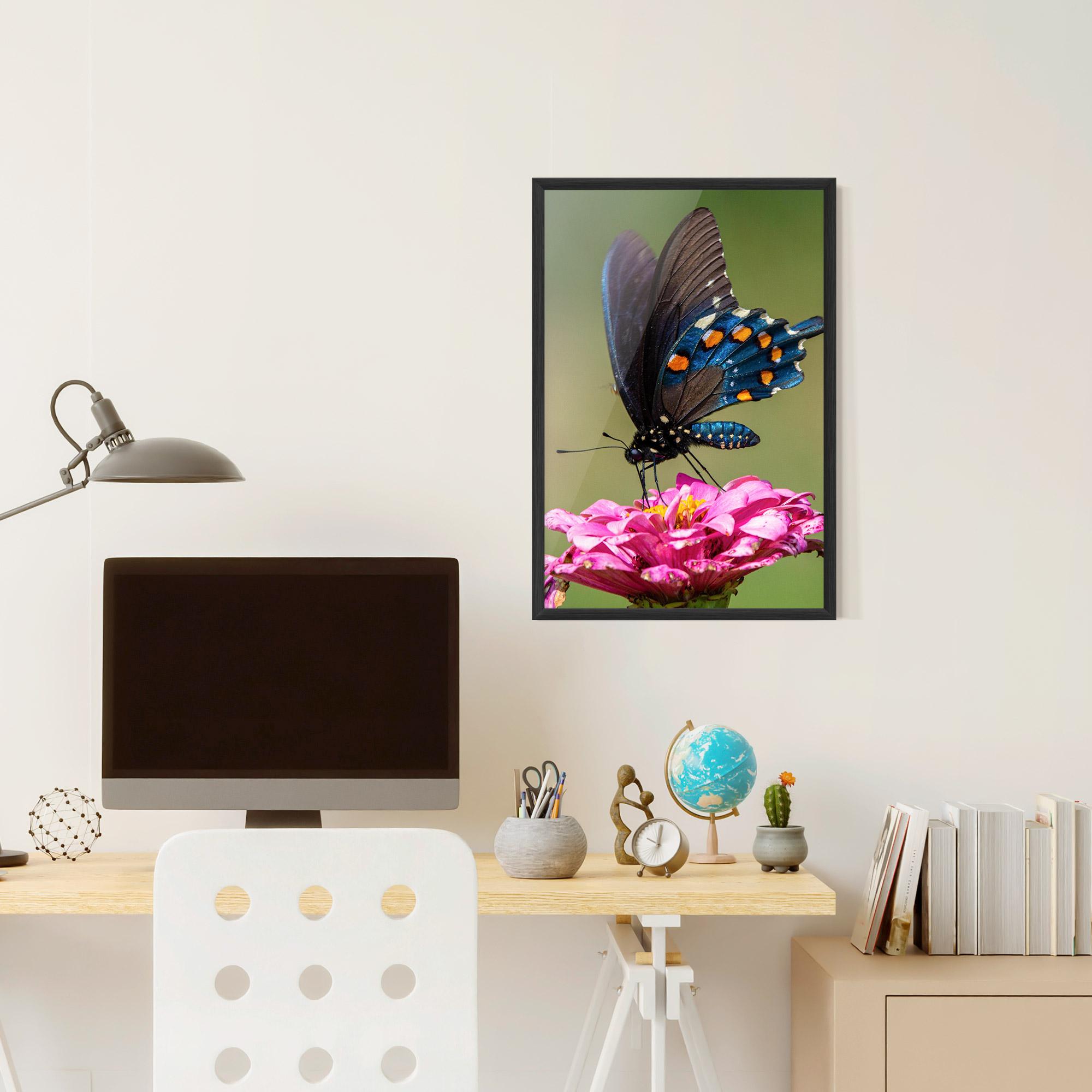 Plakat w Ramie Blue Grey Butterfly mockup 6