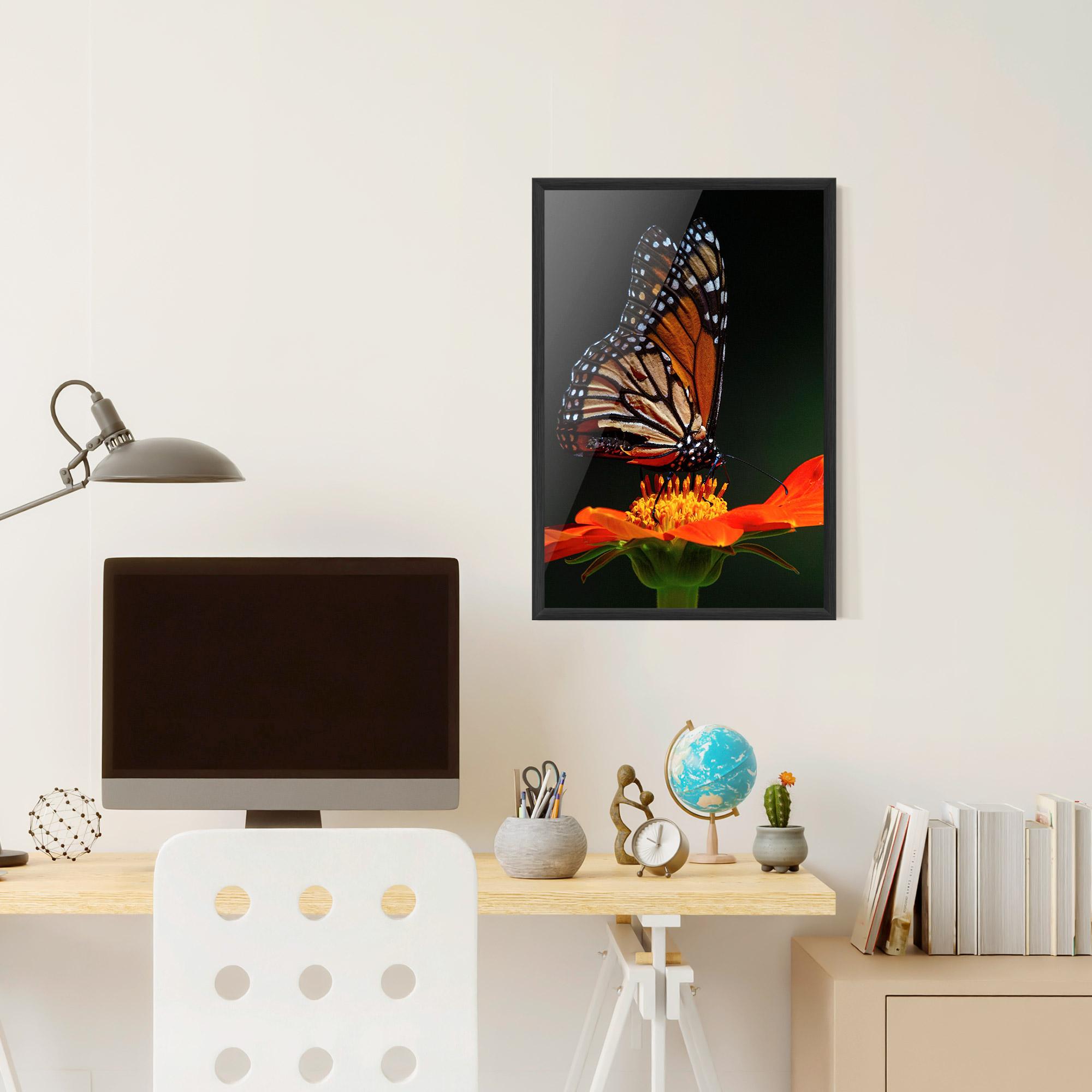 Plakat w Ramie Dark Orange Butterfy mockup 6