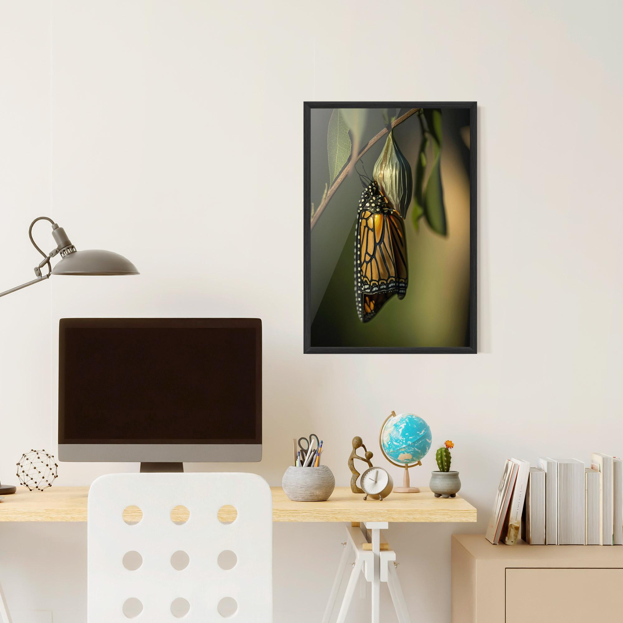 Plakat w Ramie Yellow Black Butterfly mockup 6