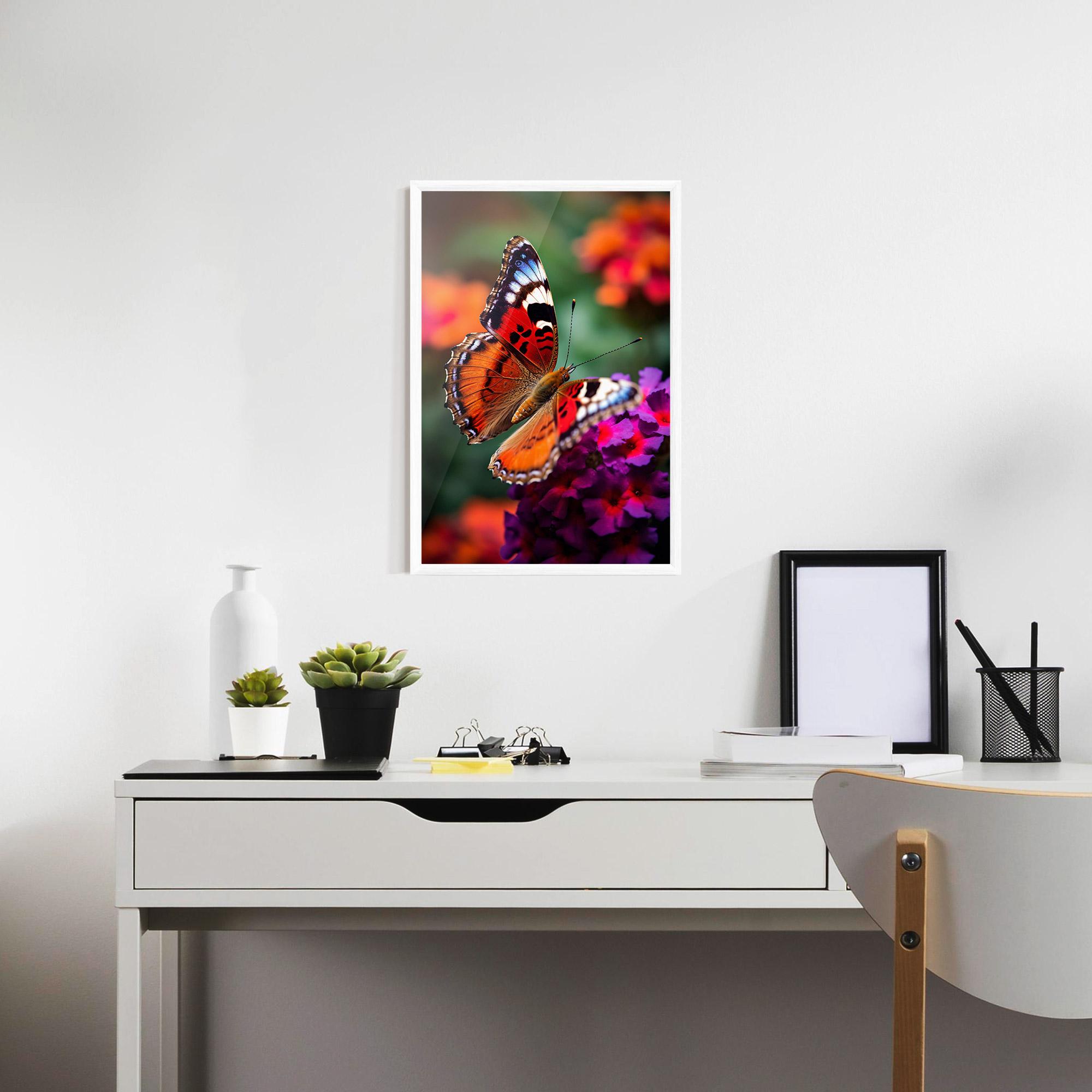 Plakat w Ramie Red Blue Butterfly mockup 7