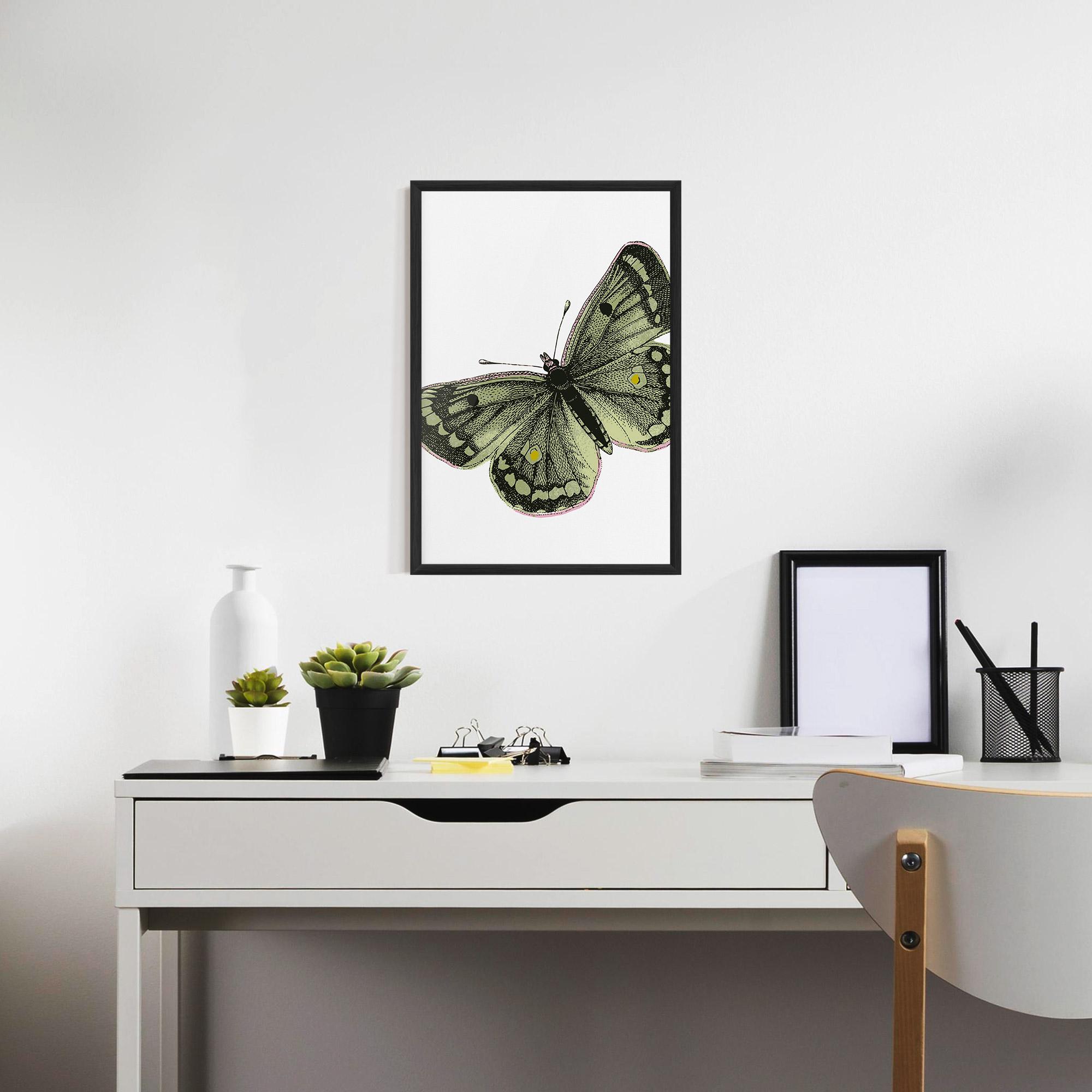 Plakat w Ramie Grey Yellow Butterfly mockup 7