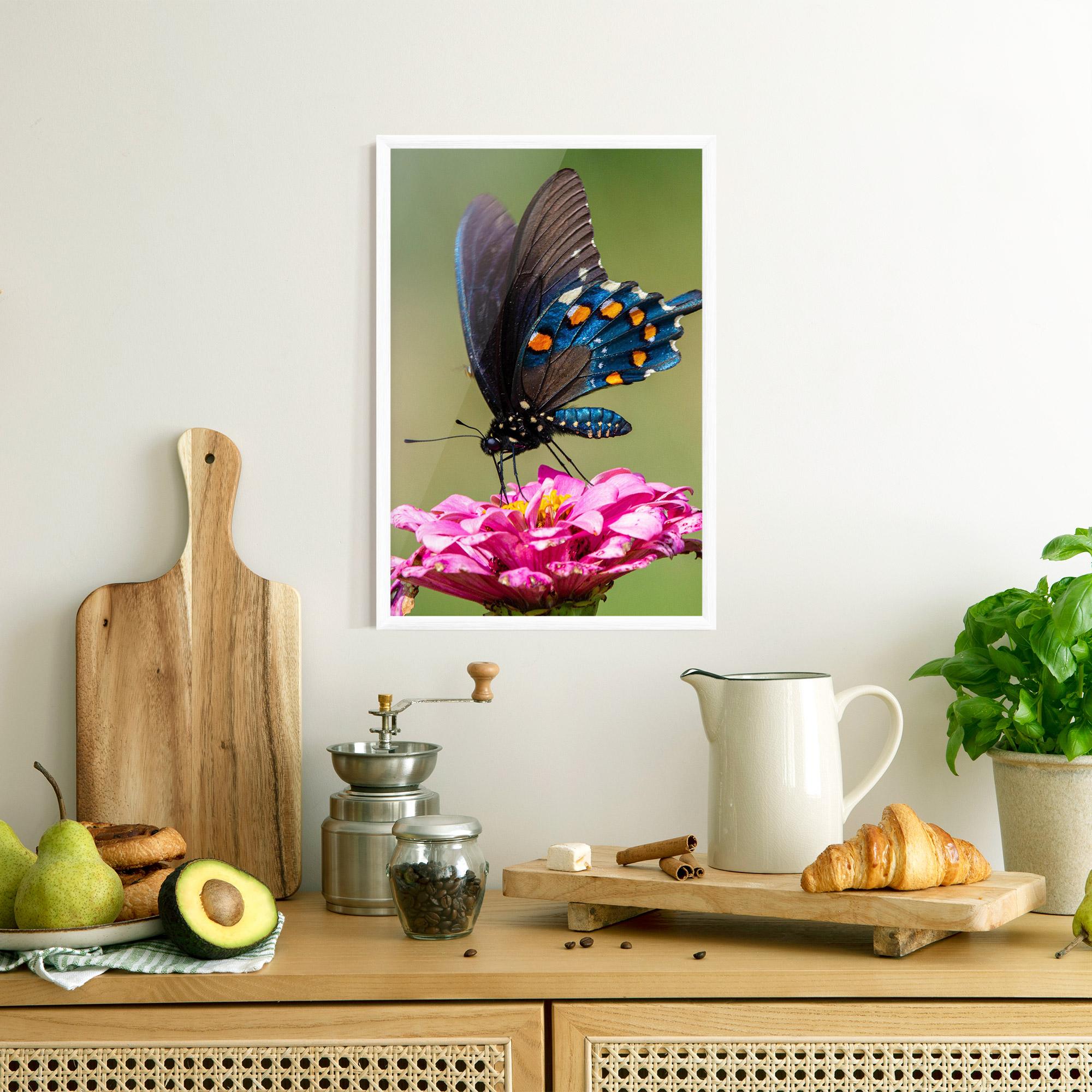 Plakat w Ramie Blue Grey Butterfly mockup 8