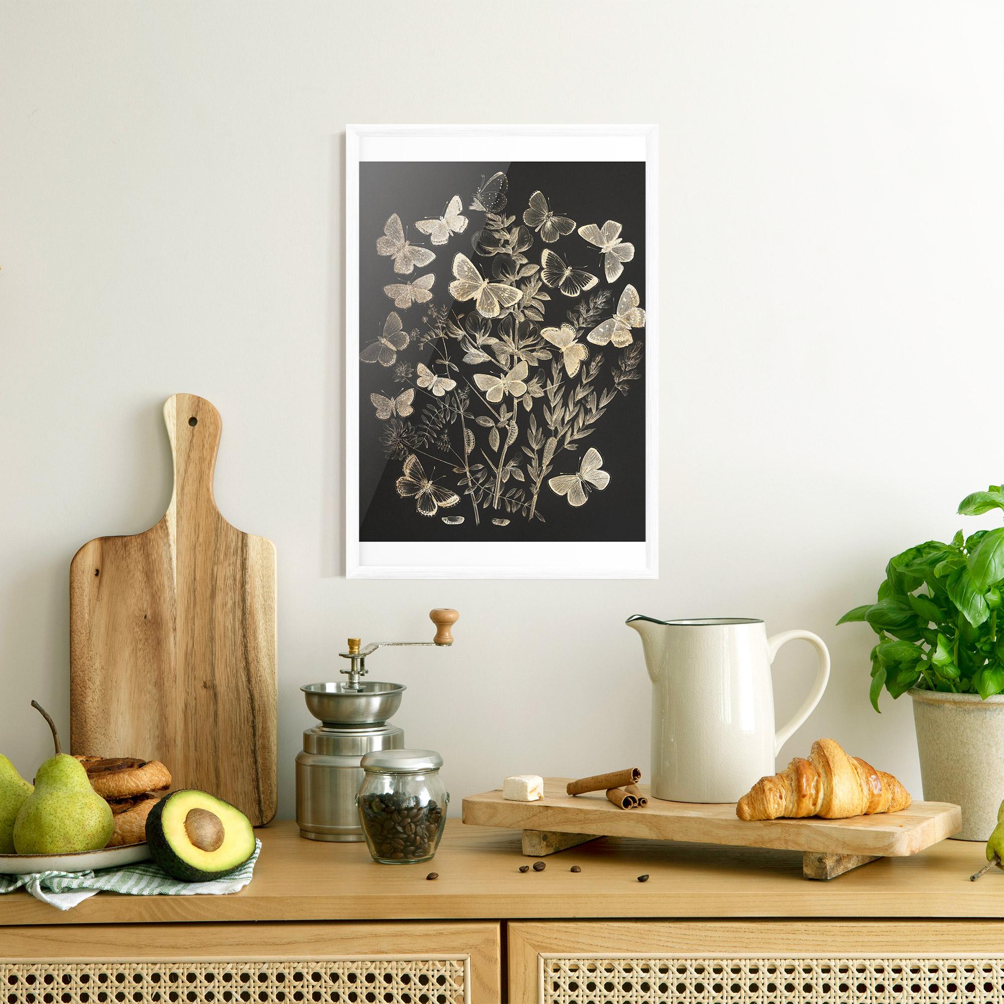 Plakat w Ramie Grey Butterflies mockup 8