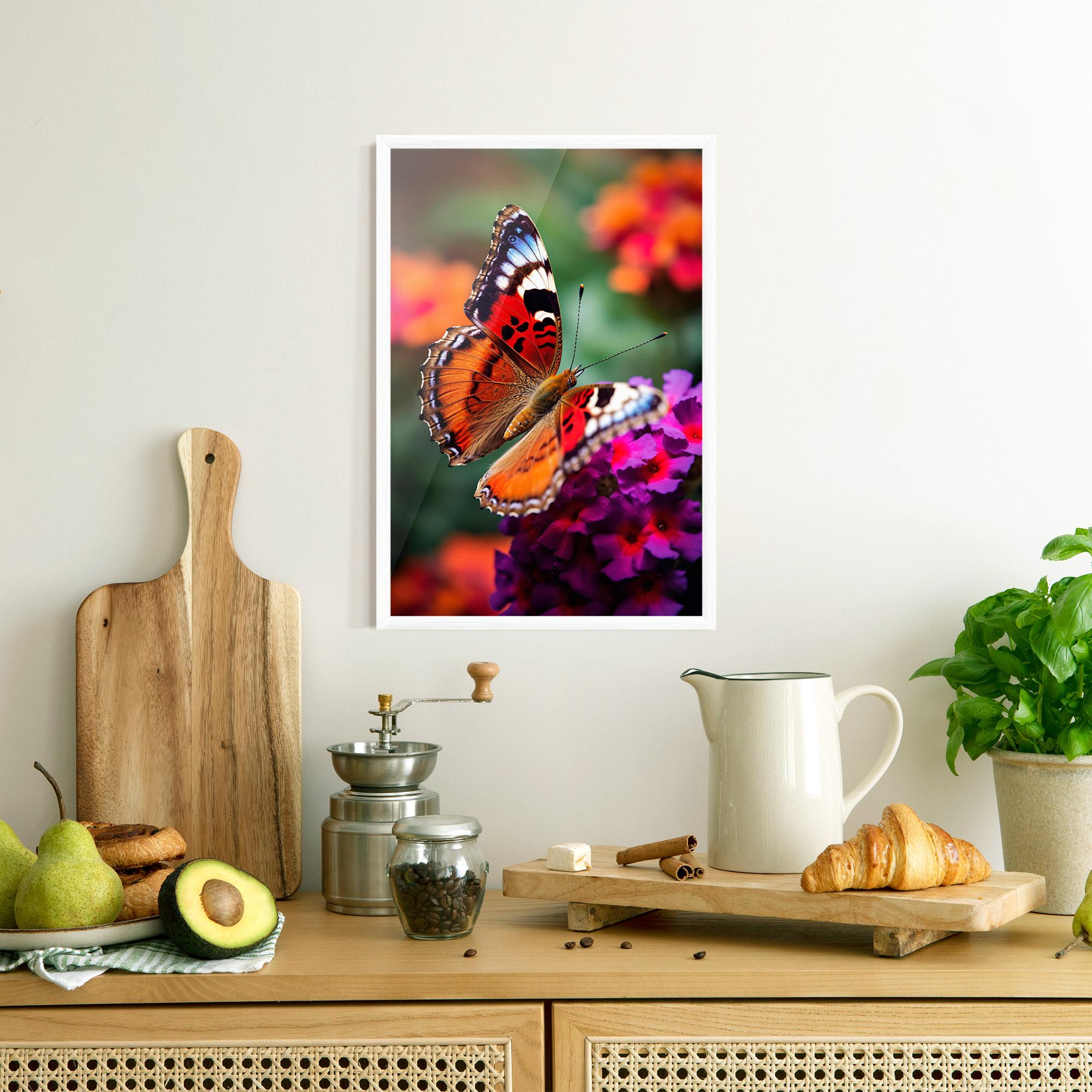 Plakat w Ramie Red Blue Butterfly mockup 8