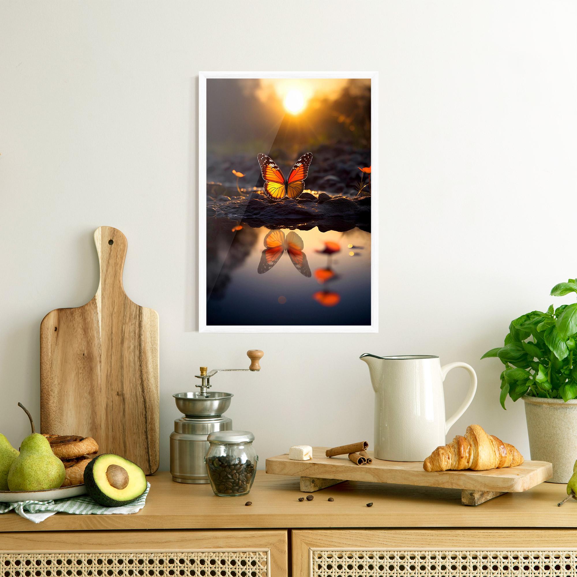 Plakat w Ramie Sun Water Butterfly mockup 8