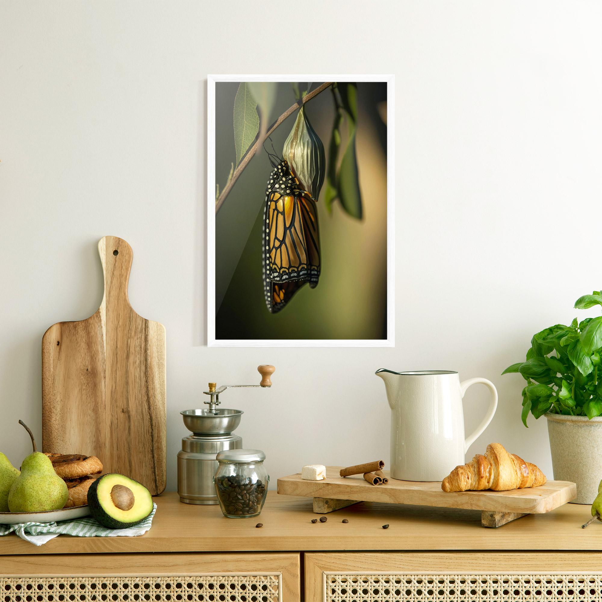 Plakat w Ramie Yellow Black Butterfly mockup 8