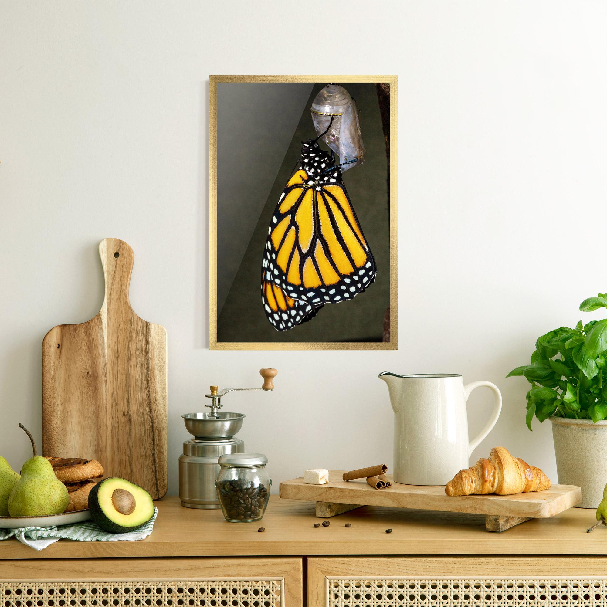 Plakat w Ramie Dark Yellow Butterfly mockup 8