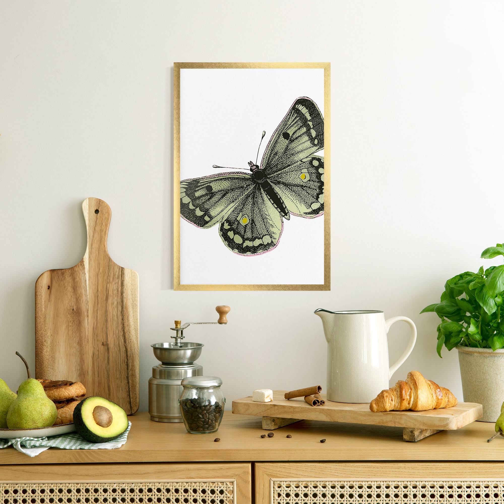 Plakat w Ramie Grey Yellow Butterfly mockup 8