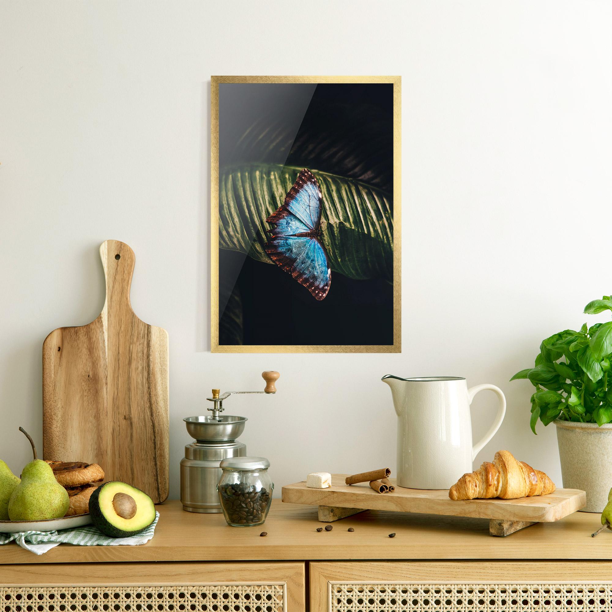 Plakat w Ramie Light Blue Butterfly mockup 8
