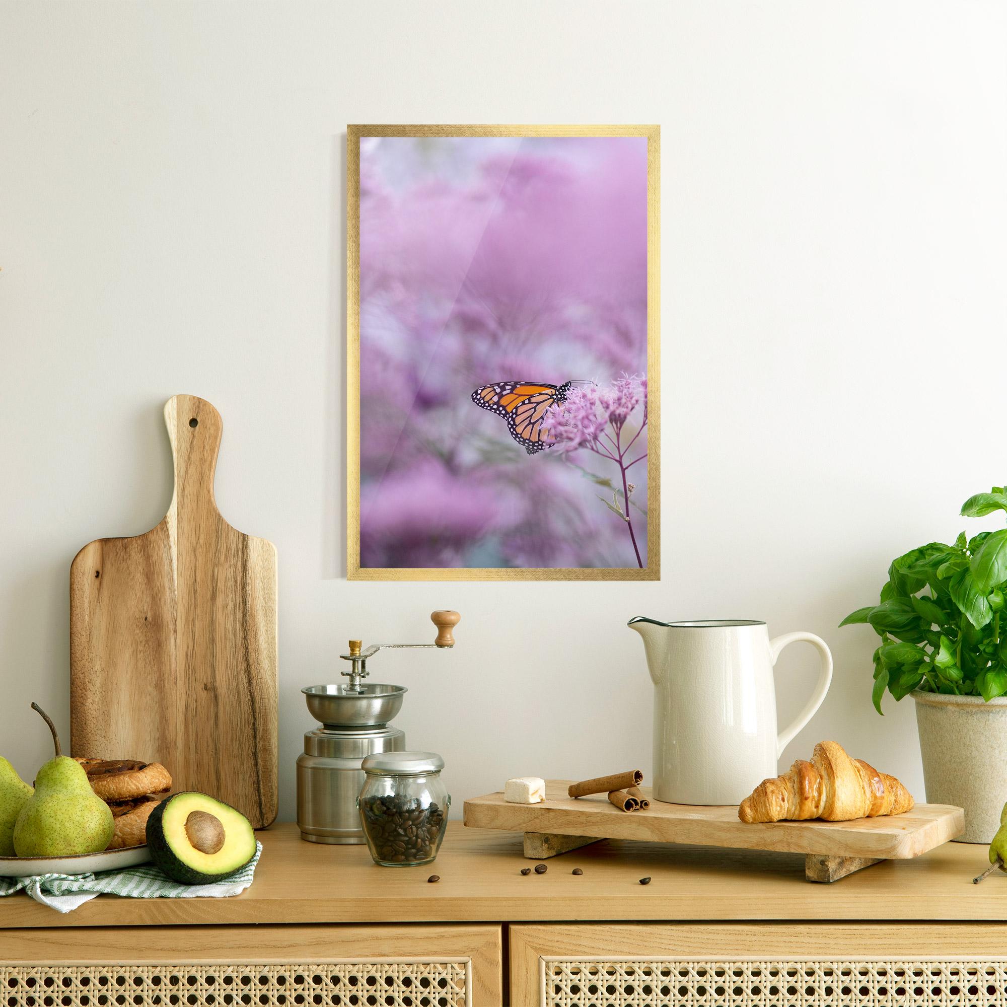 Plakat w Ramie Purple Flower Butterfly mockup 8