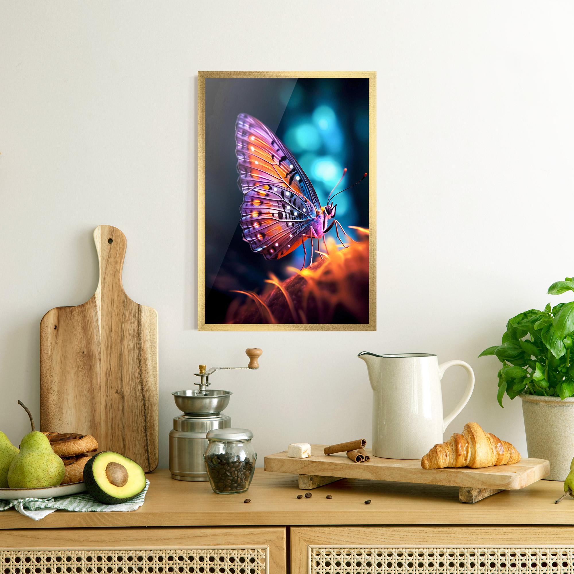 Plakat w Ramie Purple Orange Butterfly mockup 8
