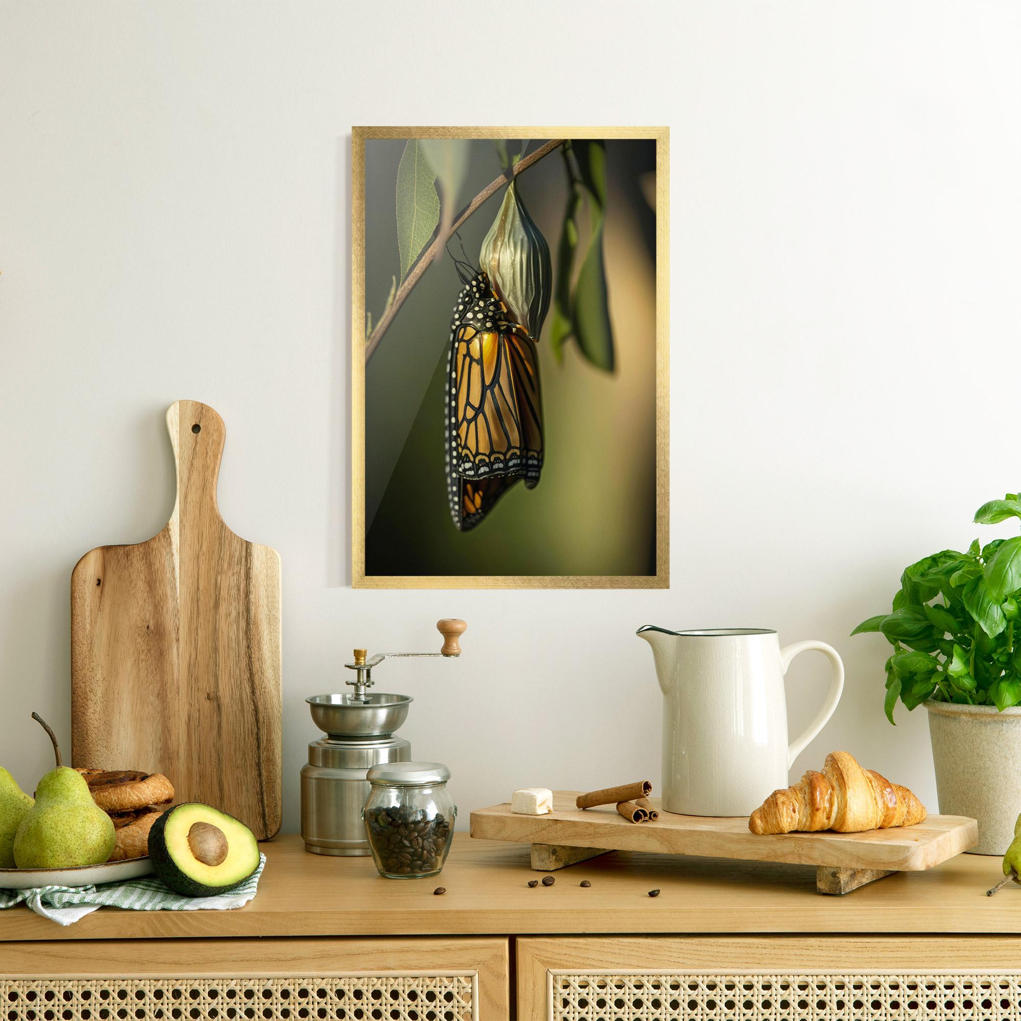 Plakat w Ramie Yellow Black Butterfly mockup 8