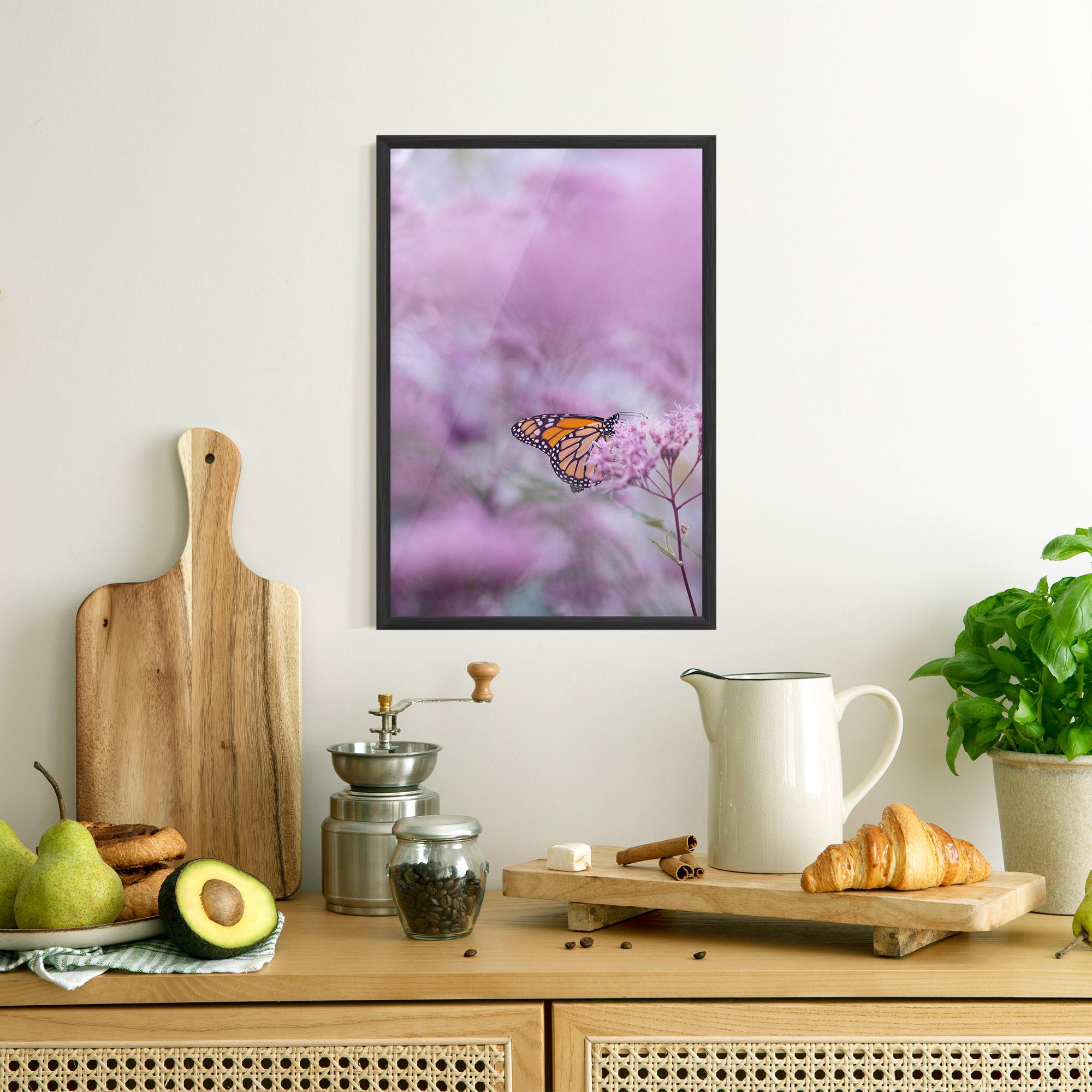 Plakat w Ramie Purple Flower Butterfly mockup 8