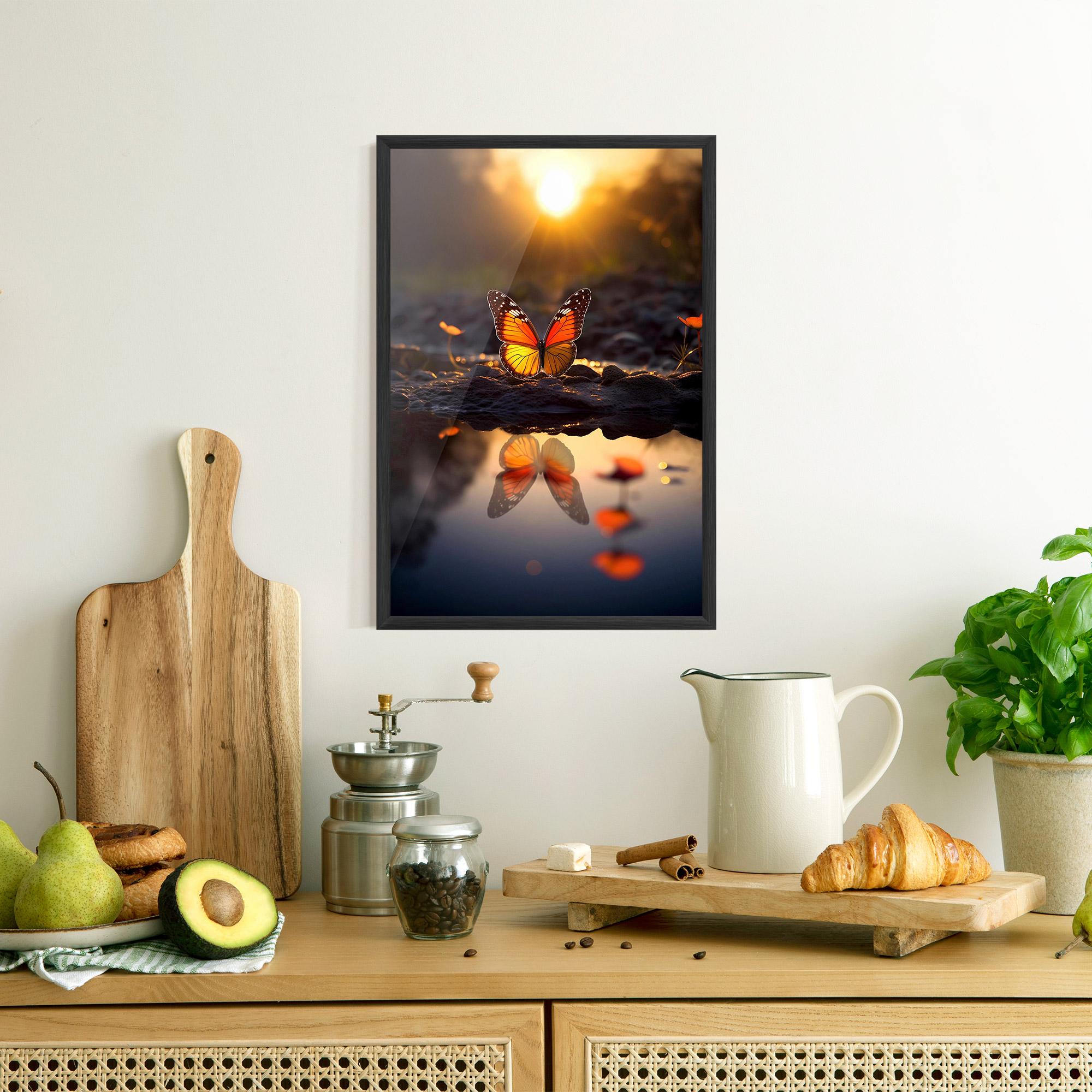 Plakat w Ramie Sun Water Butterfly mockup 8