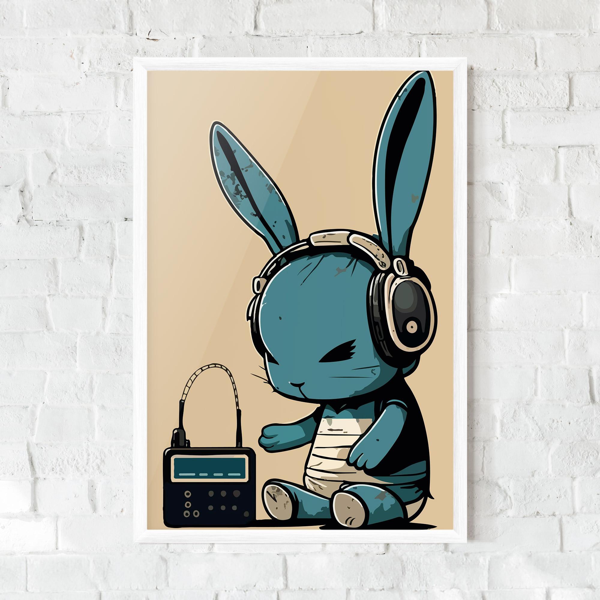 Plakat w Ramie Blue Baby Bunny mockup 0