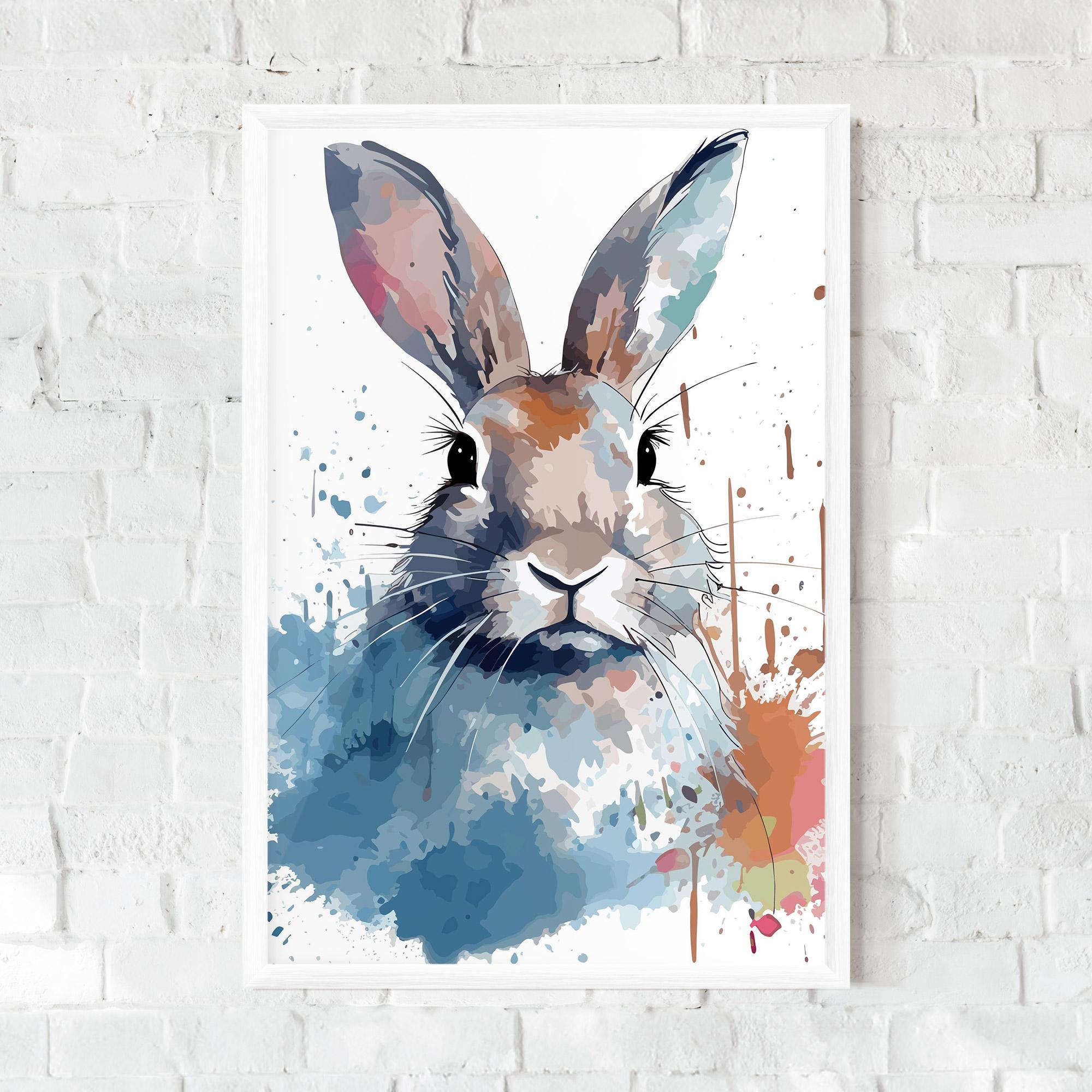 Plakat w Ramie Bunny Art Splash mockup 0