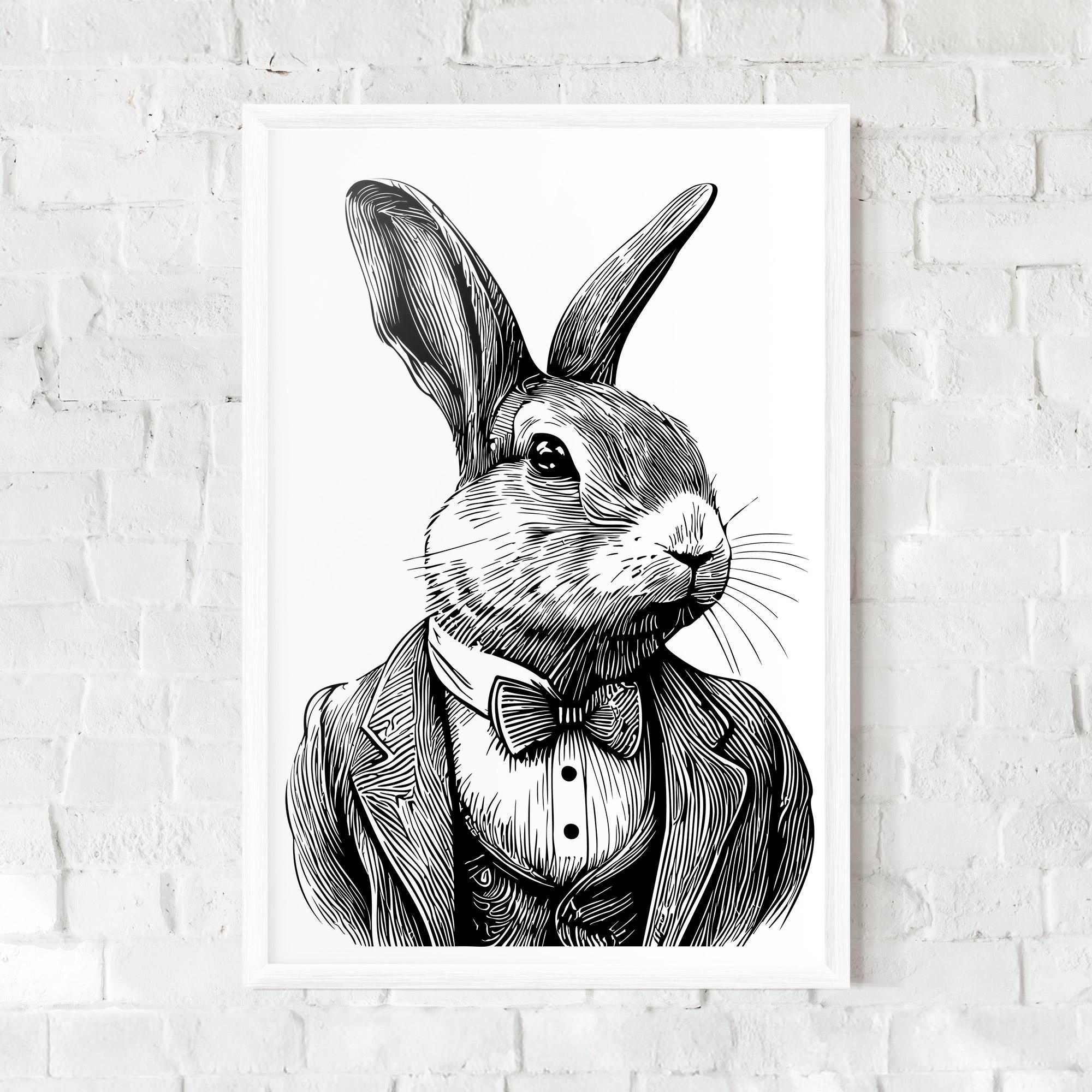 Plakat w Ramie Bunny In Suit mockup 0