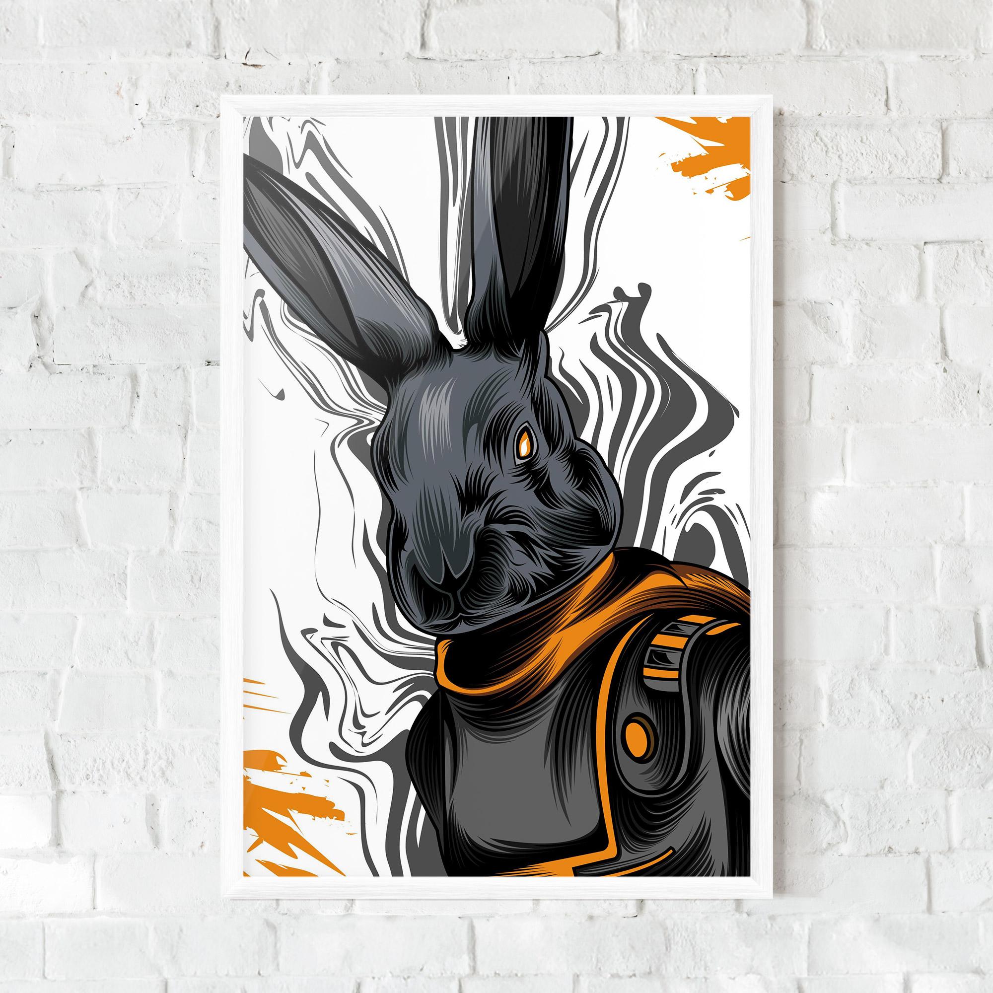 Plakat w Ramie Cyborg Yellow Bunny mockup 0