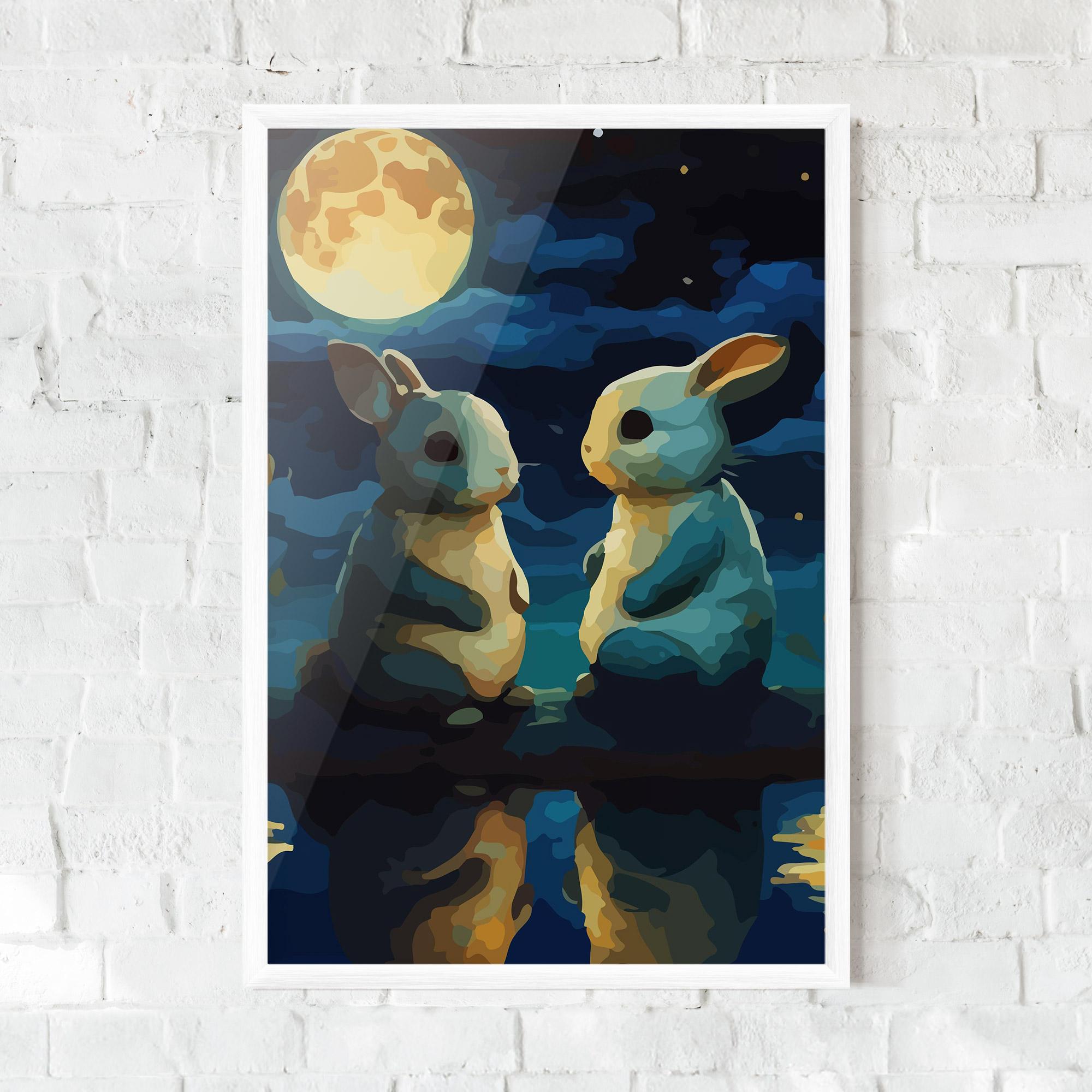 Plakat w Ramie Full Moon Bunny mockup 0
