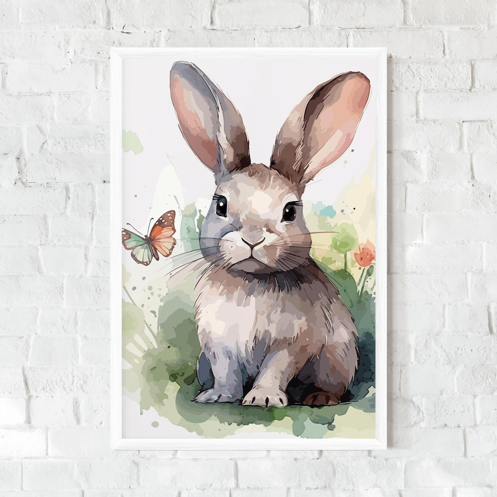 Plakat w Ramie Pretty Bunny Art mockup 0