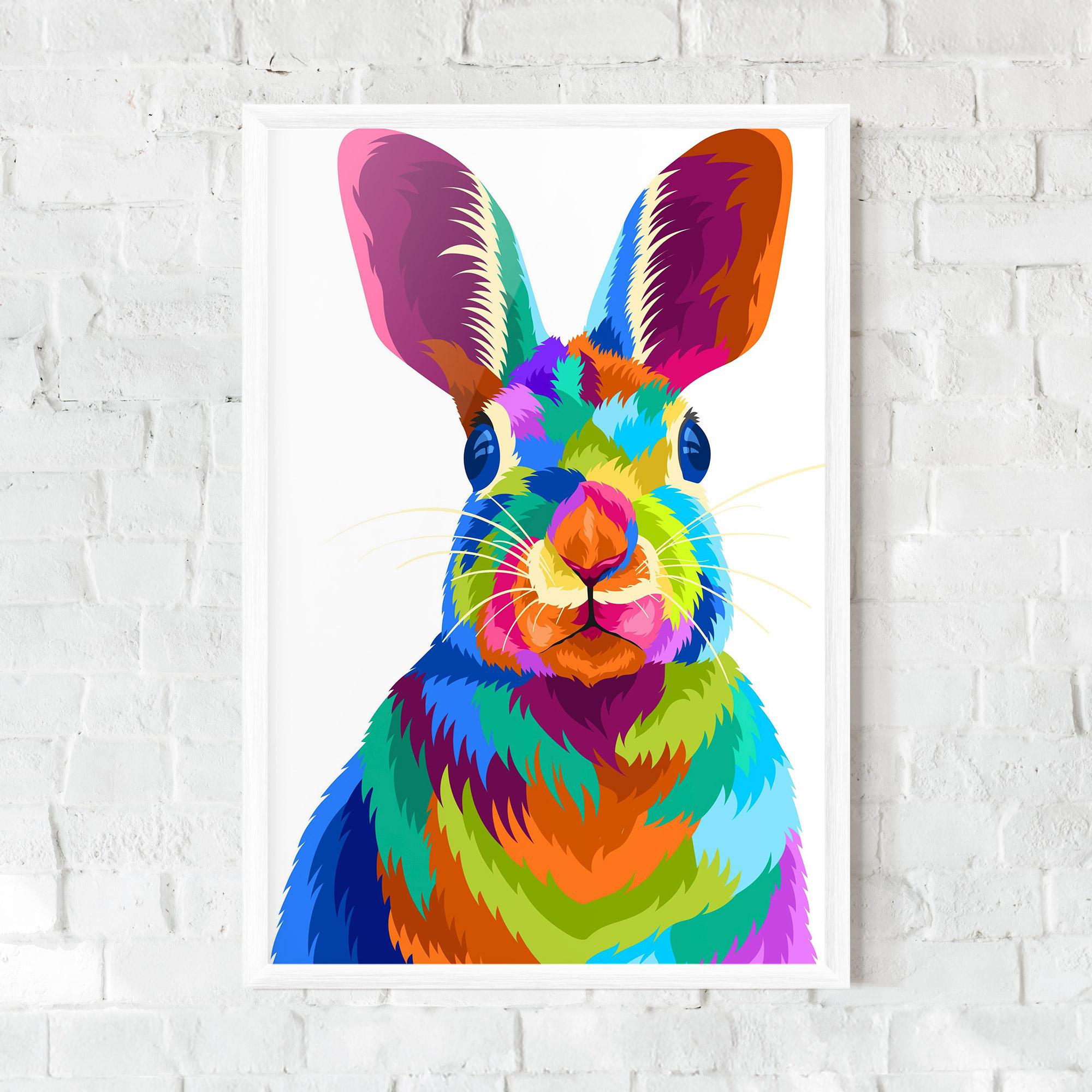 Plakat w Ramie Rabbit Art Style mockup 0