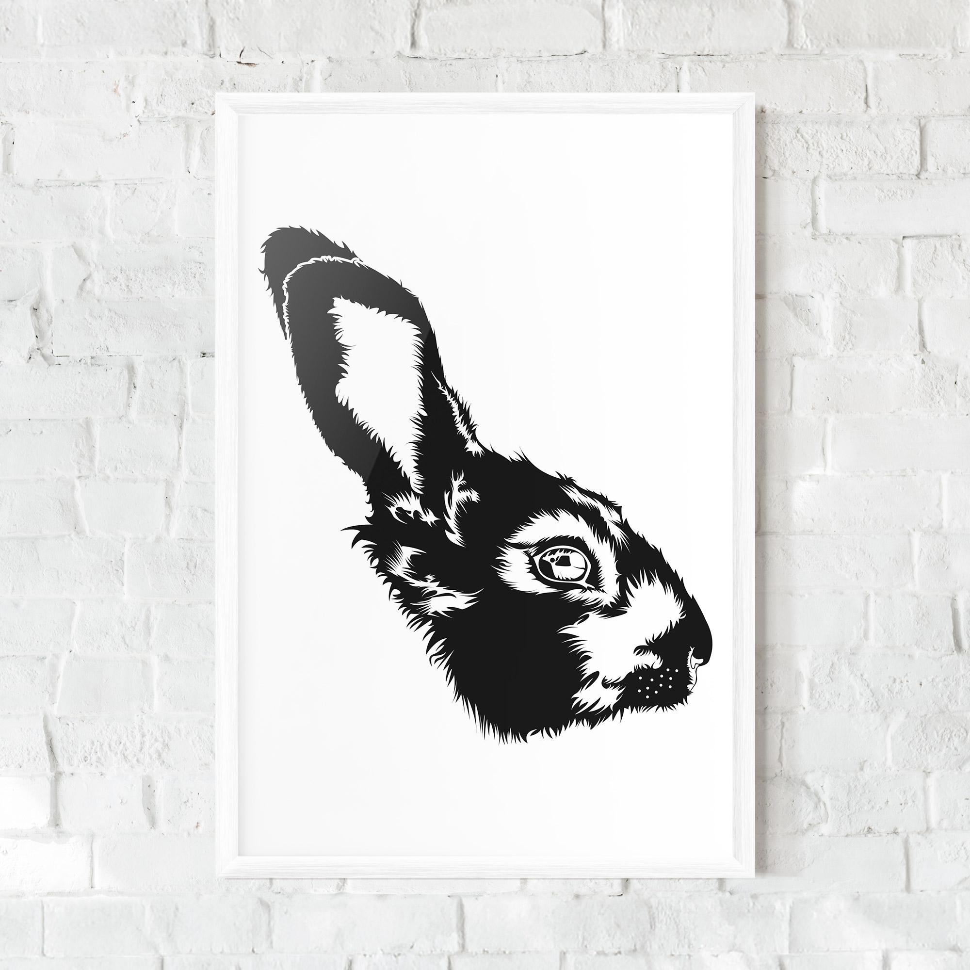 Plakat w Ramie Rabbit Head mockup 0