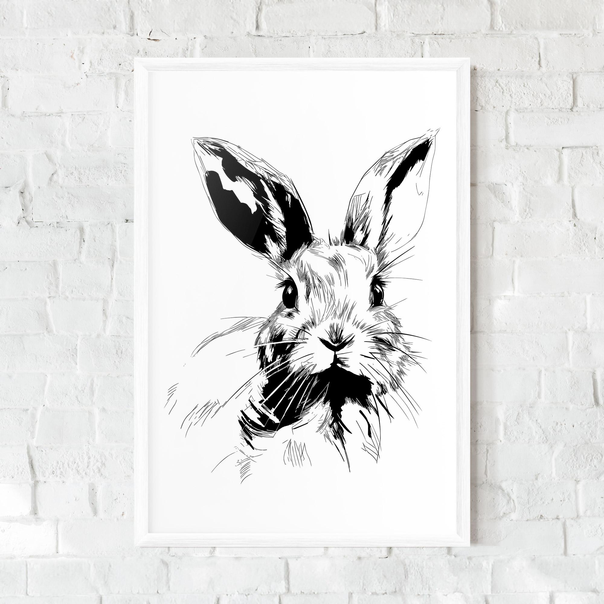 Plakat w Ramie Rabbit Looking mockup 0