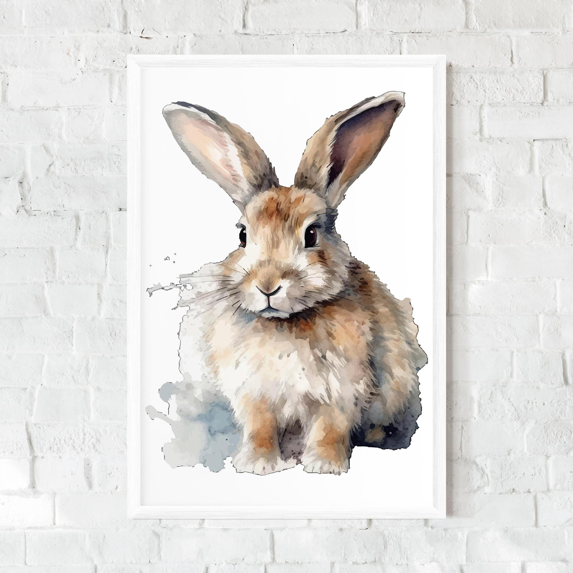 Plakat w Ramie Watercolor Cute Bunny mockup 0