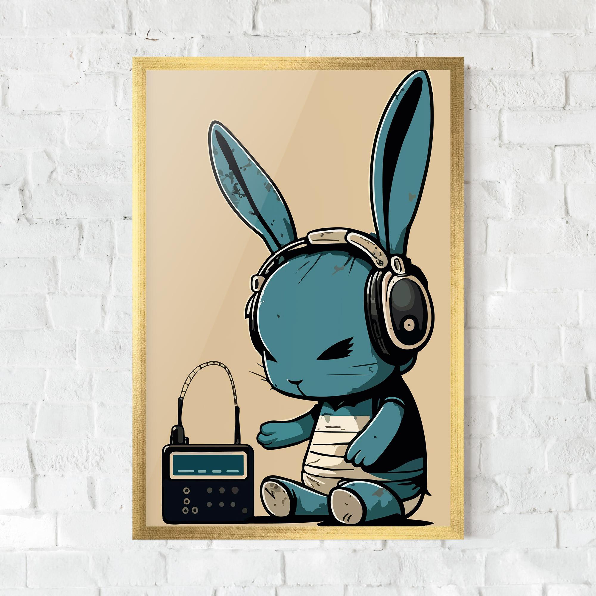Plakat w Ramie Blue Baby Bunny mockup 0