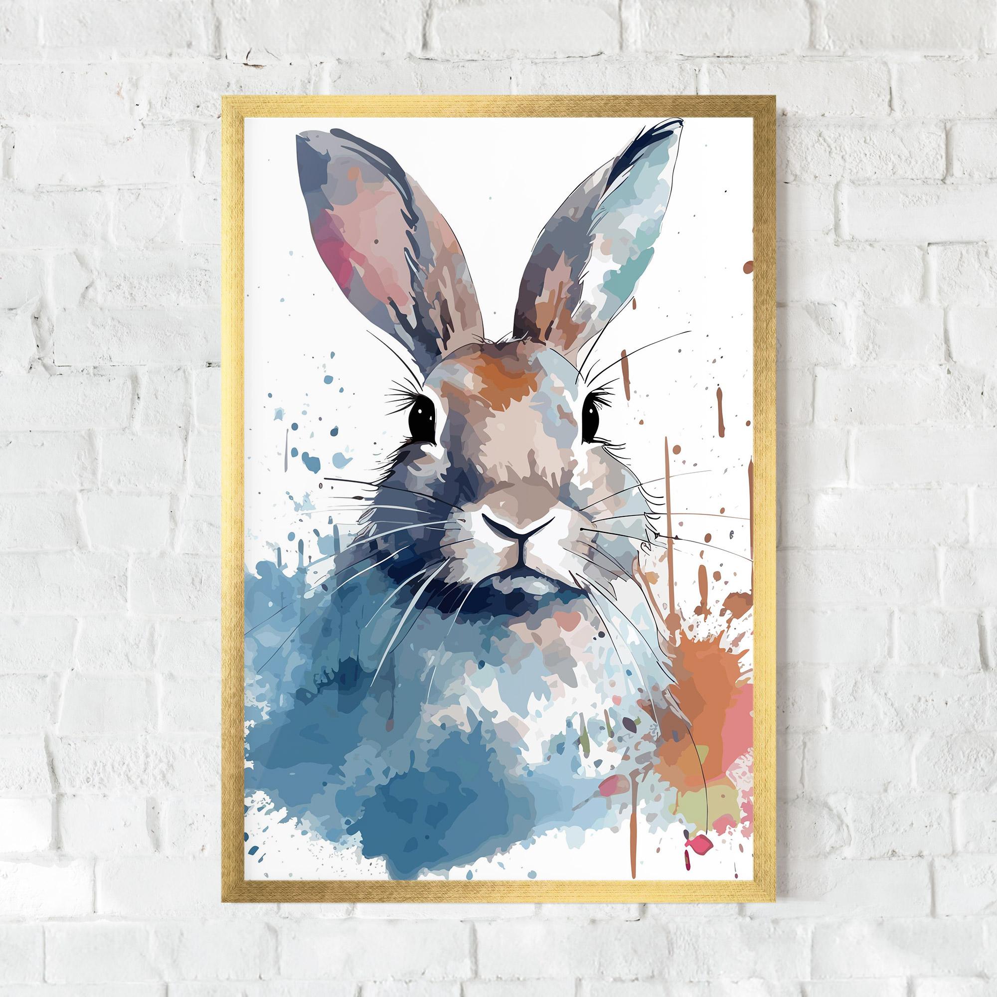 Plakat w Ramie Bunny Art Splash mockup 0