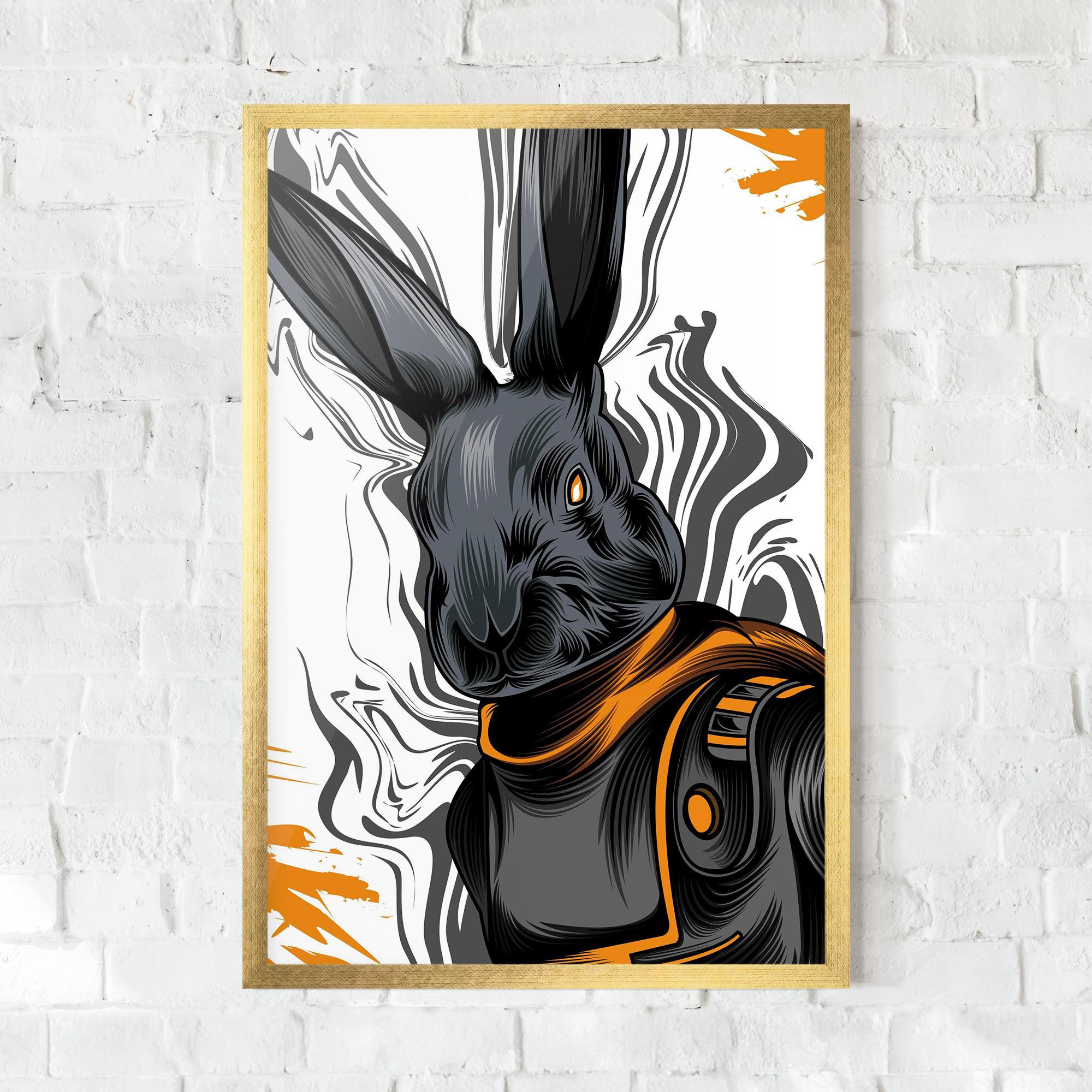 Plakat w Ramie Cyborg Yellow Bunny mockup 0