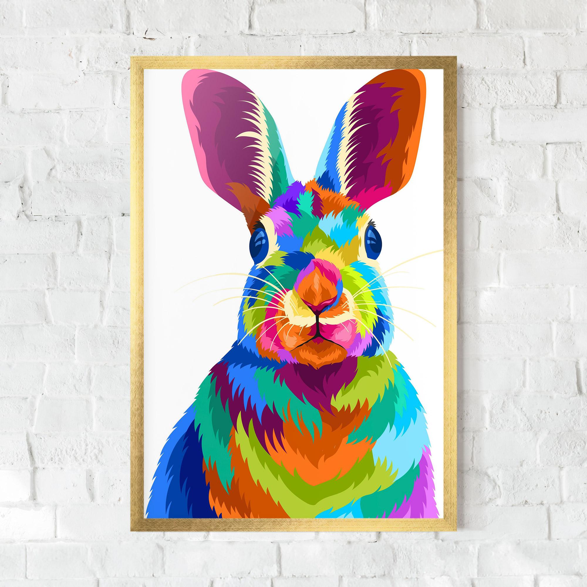 Plakat w Ramie Rabbit Art Style mockup 0