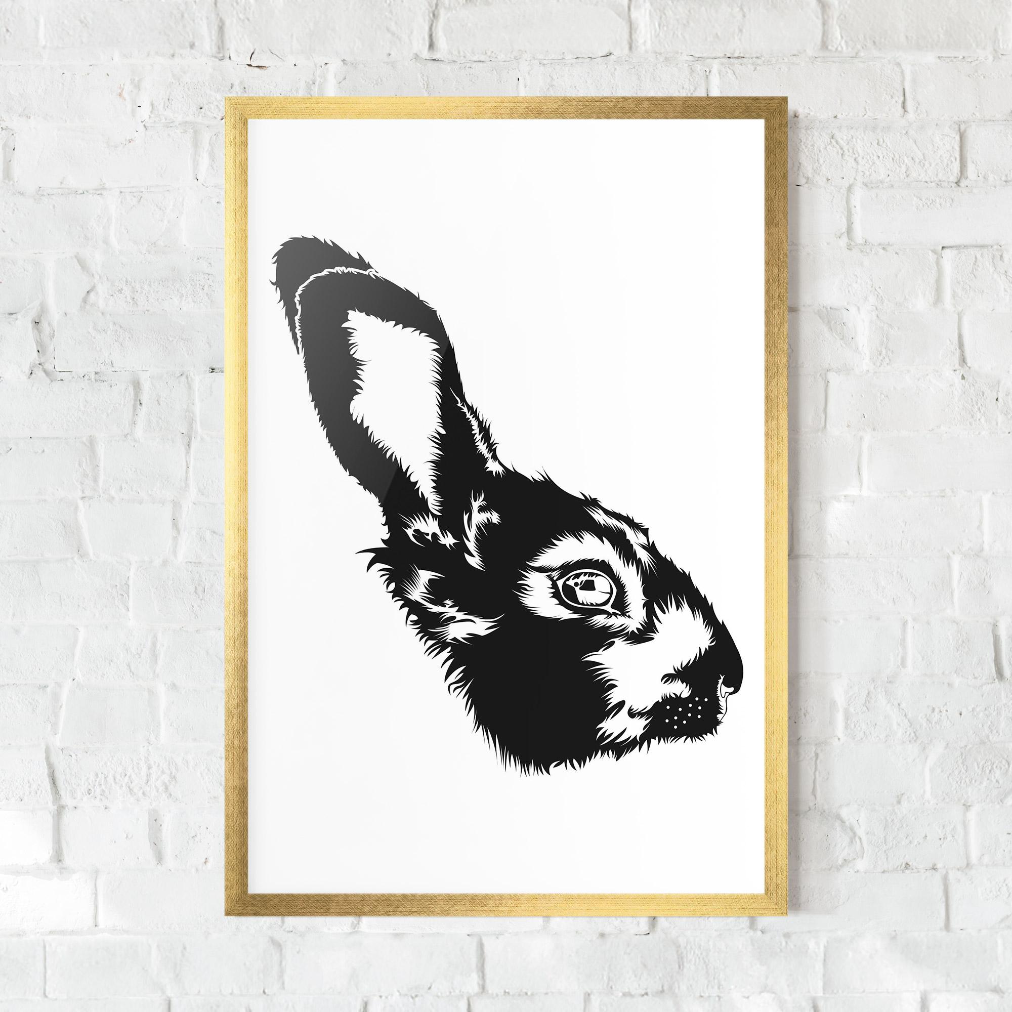 Plakat w Ramie Rabbit Head mockup 0