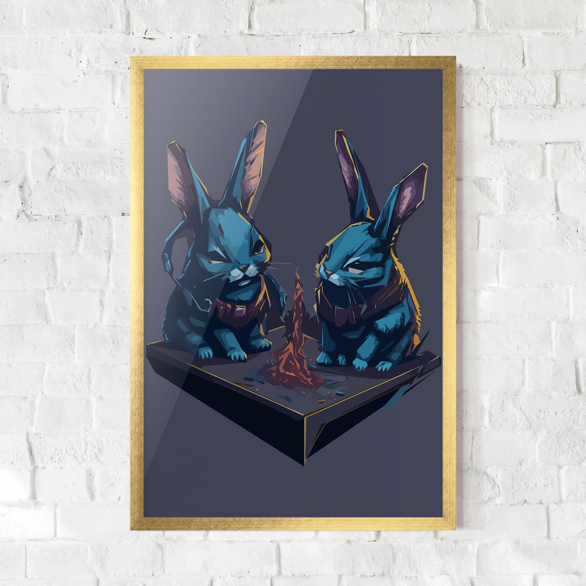 Plakat w Ramie Rabbit Headset mockup 0